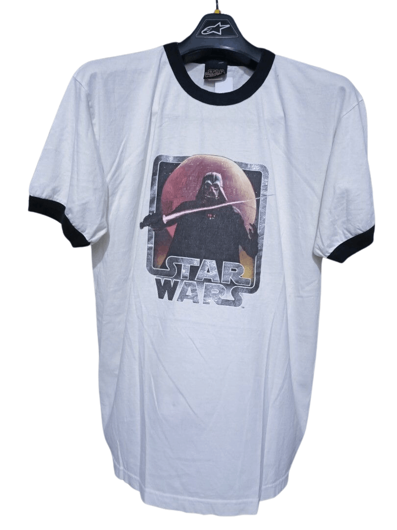 Star Wars × Vintage Vintage 90s star wars darth vader iron on ringer shirt Size US L / EU 52-54 / 3 - 1 Thumbnail