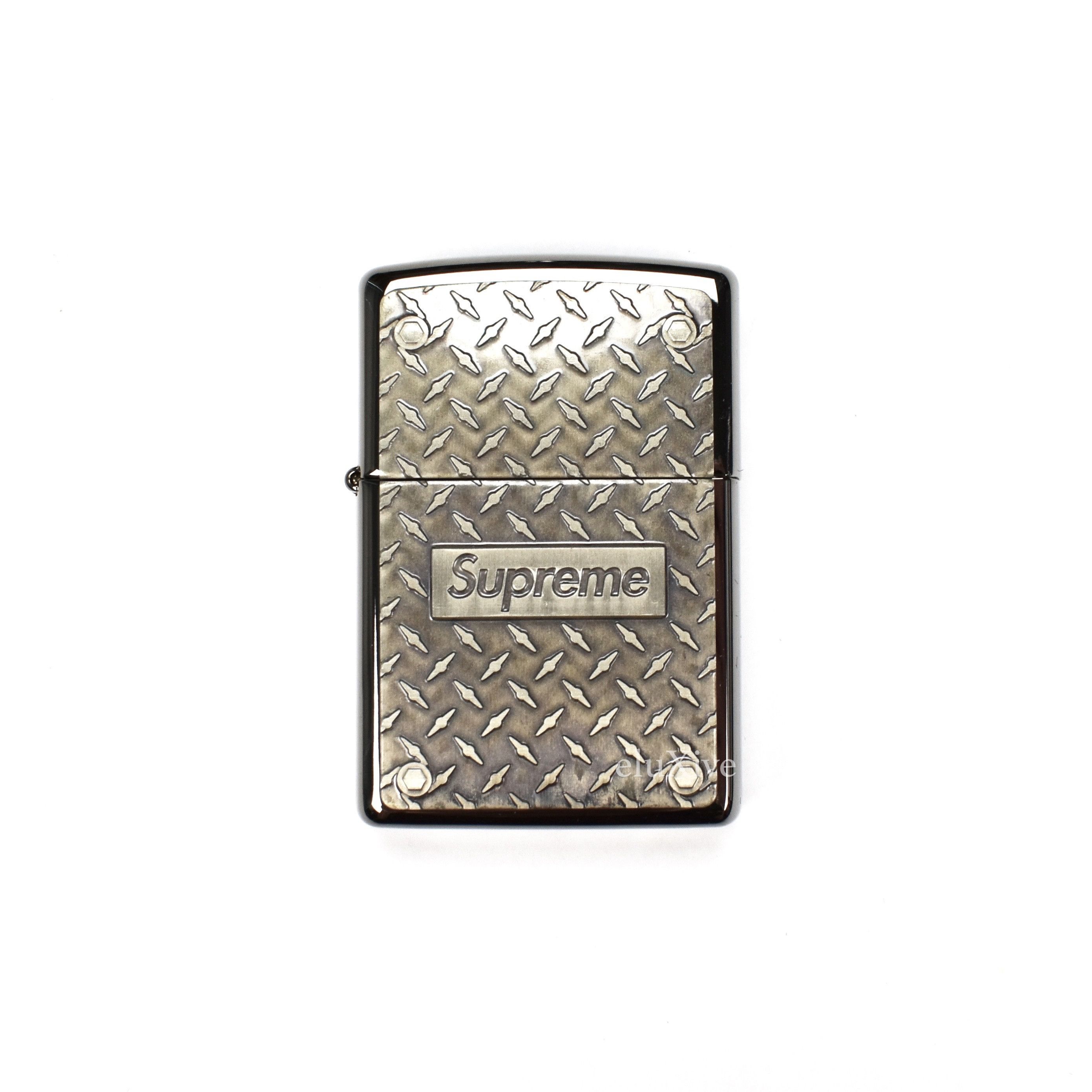 Supreme Box Logo Diamond Plate Lighter DS | Grailed