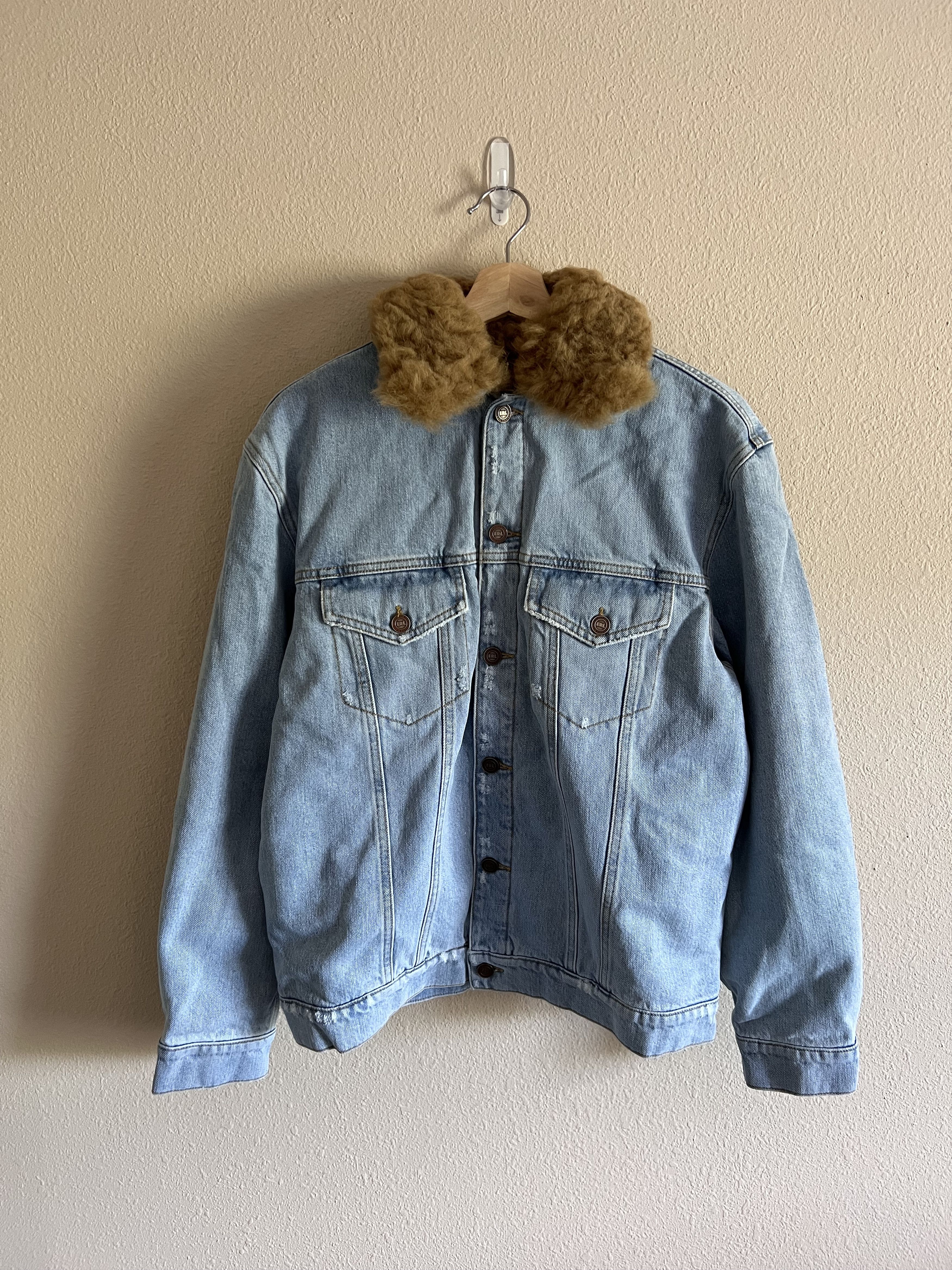 ERL ERL Denim Jacket with Fur Collar Size US XL / EU 56 / 4 - 1 Thumbnail