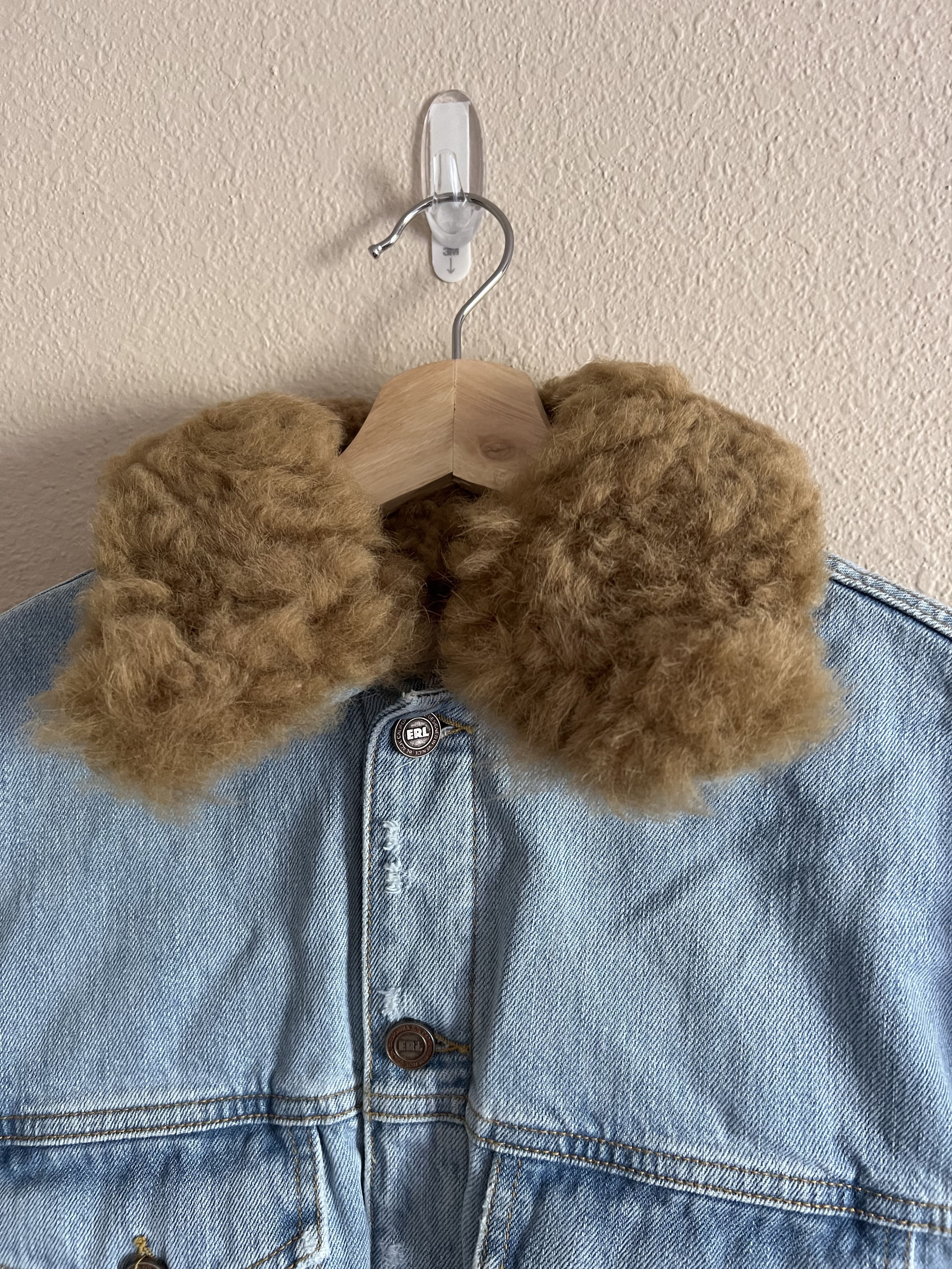 ERL ERL Denim Jacket with Fur Collar Size US XL / EU 56 / 4 - 2 Thumbnail
