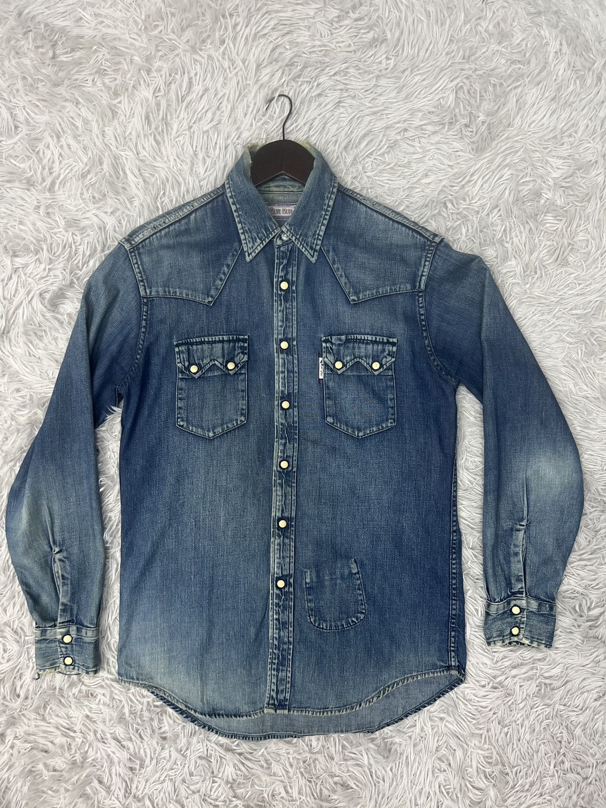 Blue Blue Japan × Vintage VINTAGE🔥BLUE BLUE JAPAN PEARL SNAP BUTTON SHIRT Size US M / EU 48-50 / 2 - 1 Thumbnail