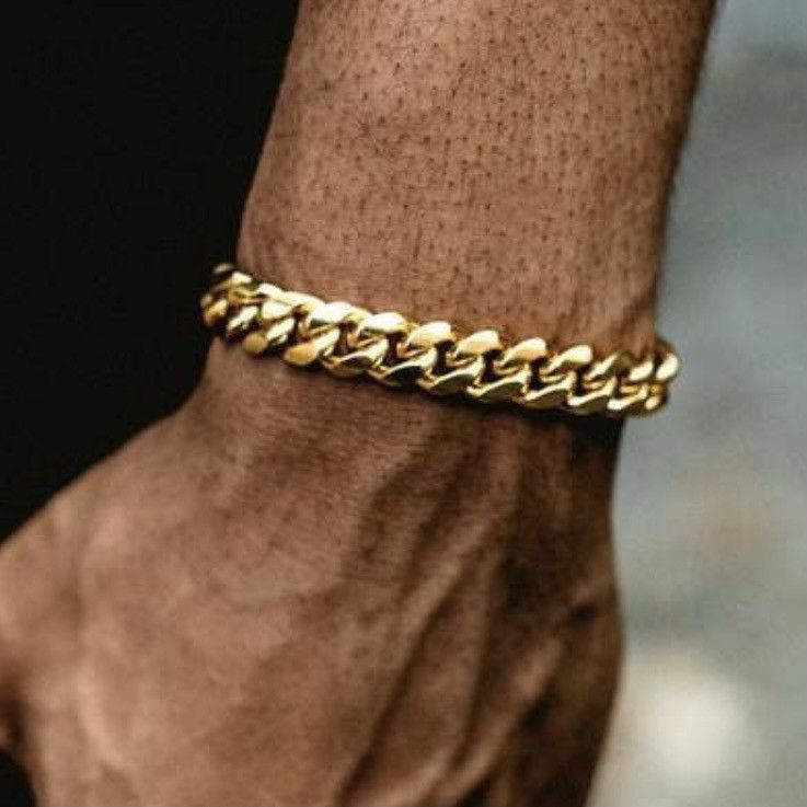 image of Givenchy Gold Cuban Link Vintage Bracelet, Men's