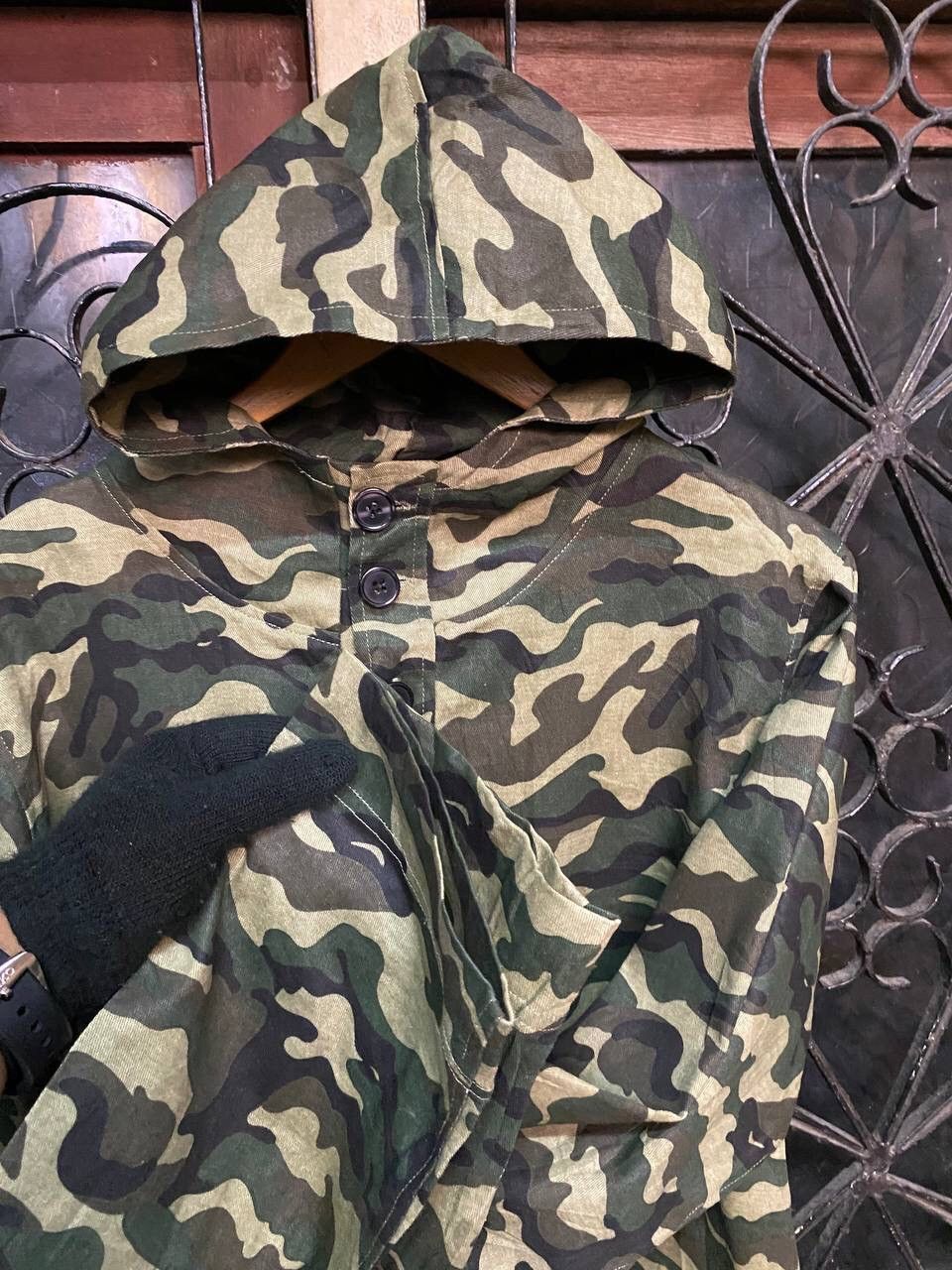 Japanese Brand MEN HOODIE ARMY CAMO JACKET Size US L / EU 52-54 / 3 - 6 Thumbnail