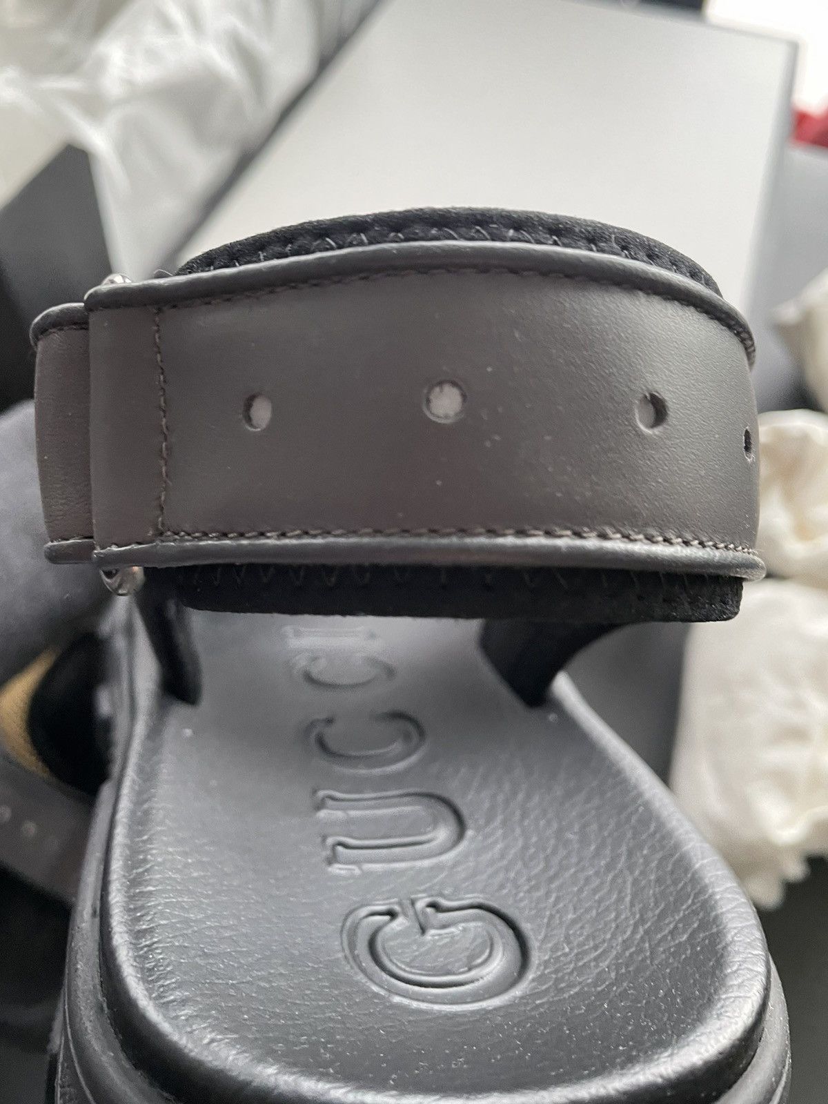 Gucci Rare Limited Edition Runway Leather Gucci Logo Sandal New Size US 9.5 / EU 42-43 - 24 Thumbnail