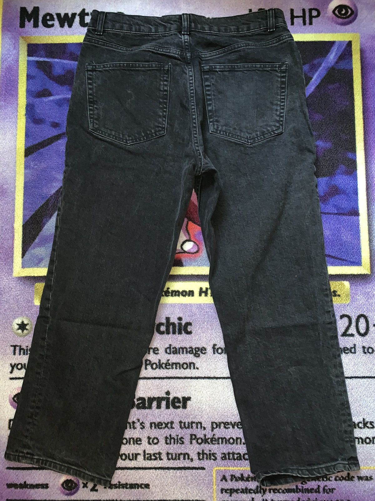 Vintage Black Denim Straight Jeans Size US 30 / EU 46 - 2 Thumbnail