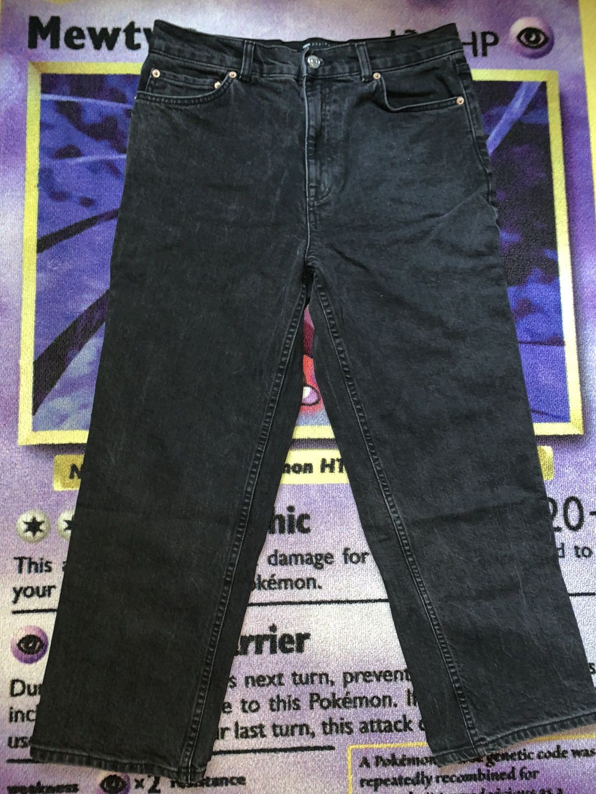 Vintage Black Denim Straight Jeans Size US 30 / EU 46 - 1 Thumbnail