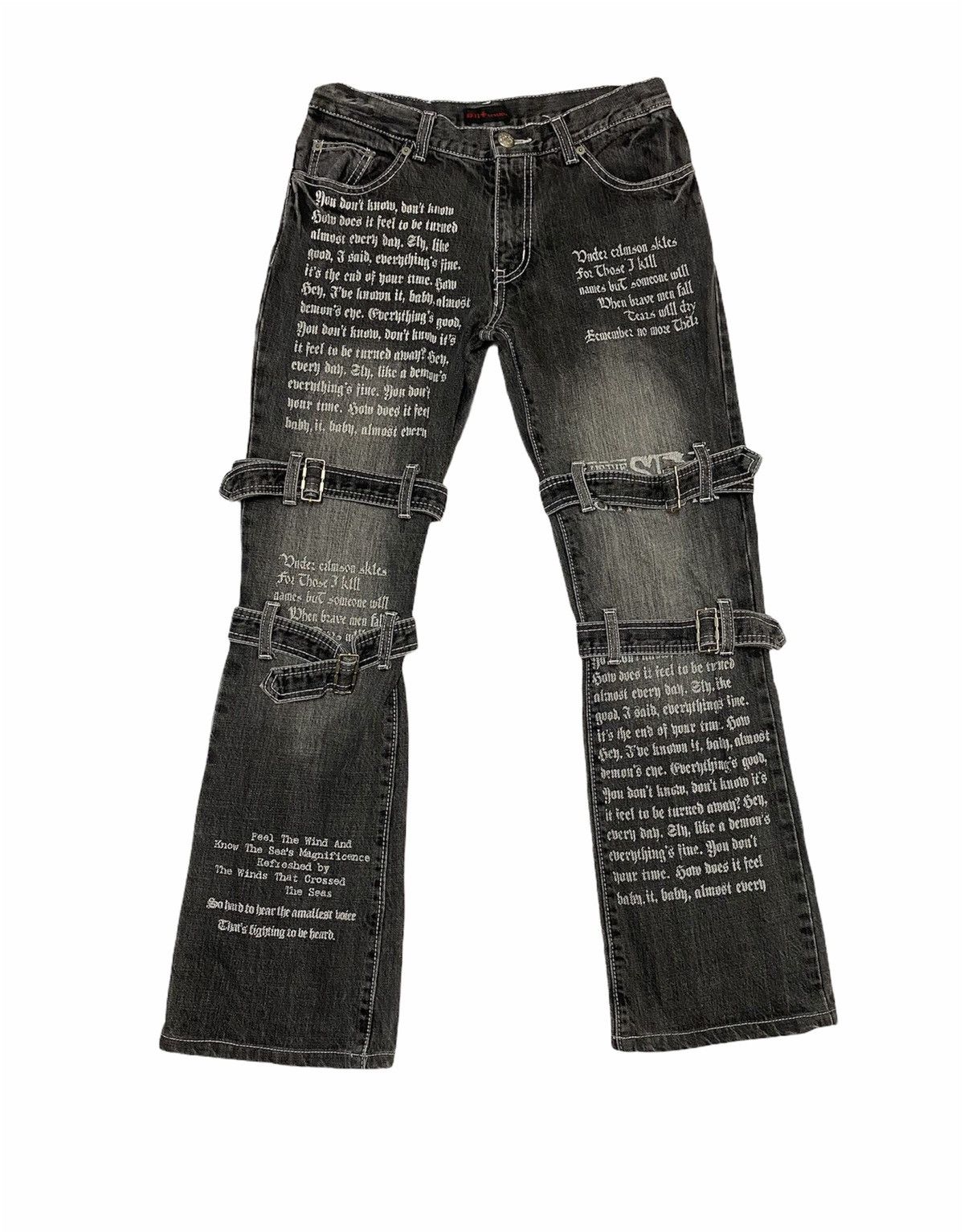 Japanese Brand × Vintage Japanese Poem Tactical Bondage Strap Adjustable Leg Denim Size US 30 / EU 46 - 1 Thumbnail