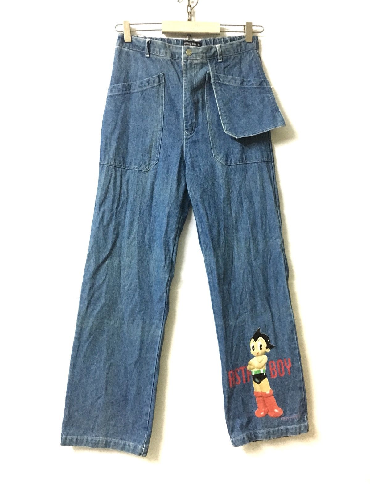 image of Cartoon Network x Movie vtg 90's Astro Boy Trouser Pants in Blue, Men's (Size 29)