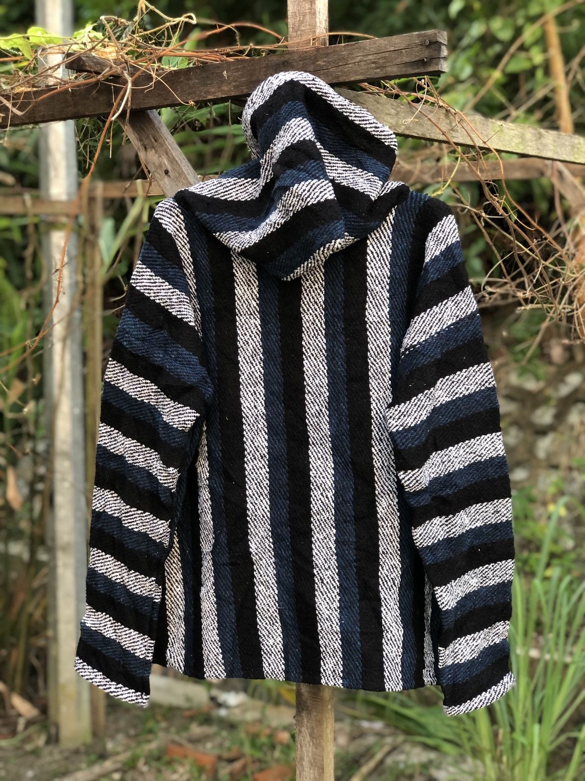 Mexicana Vintage 90's Baja Mexican Striped Pullover Sweater Hoodie Size US XXL / EU 58 / 5 - 4 Thumbnail