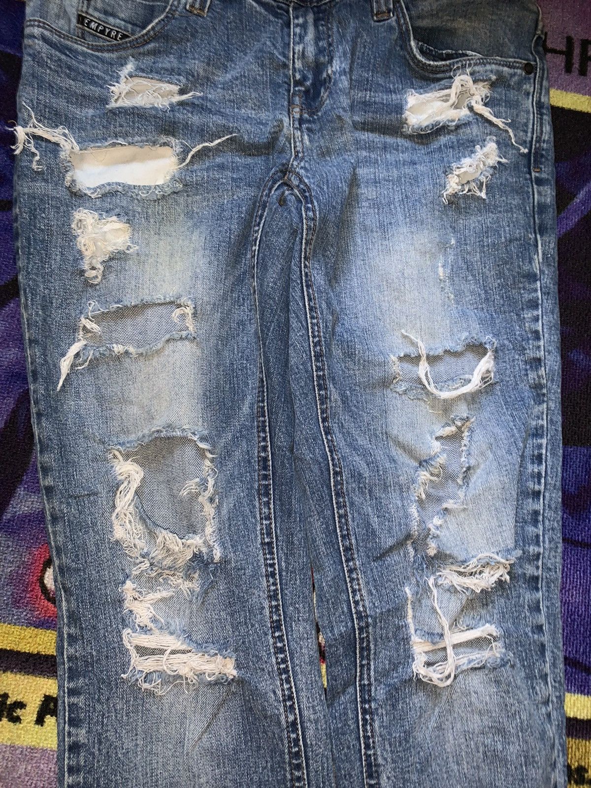 Vintage Distressed Blue Denim Jeans Size US 30 / EU 46 - 3 Thumbnail