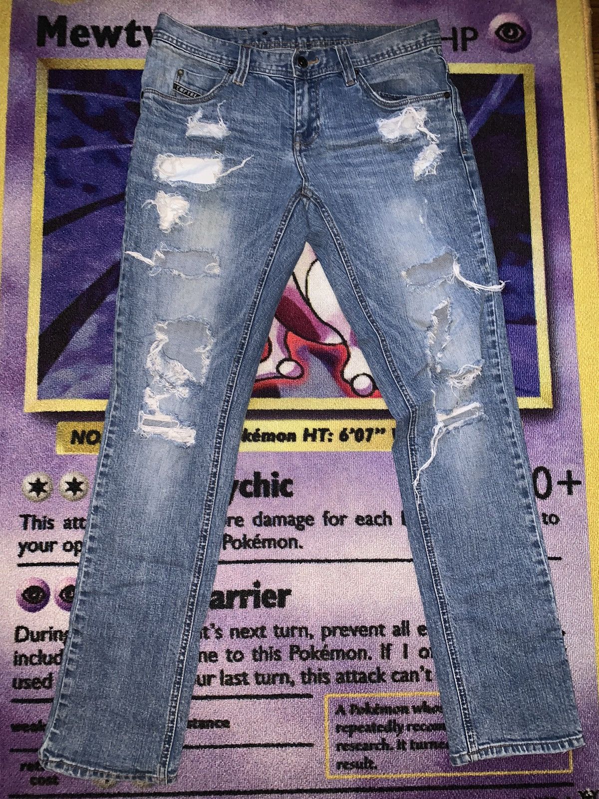 Vintage Distressed Blue Denim Jeans Size US 30 / EU 46 - 1 Thumbnail
