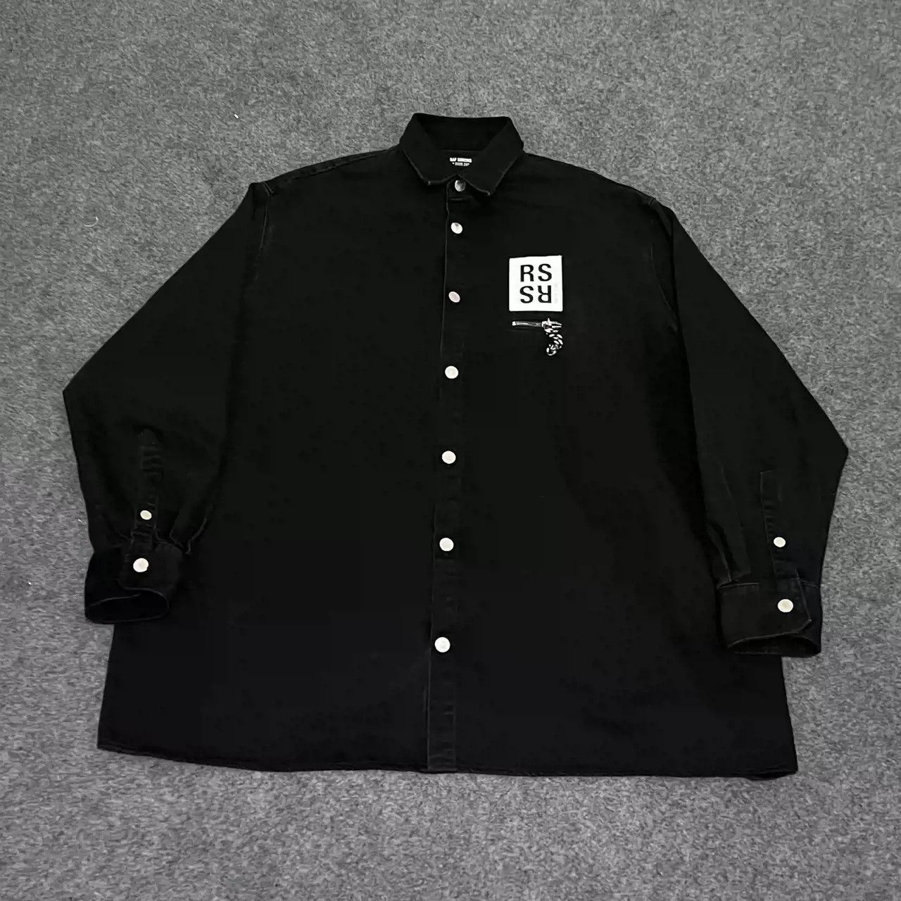 Raf simons zippered leather jacket