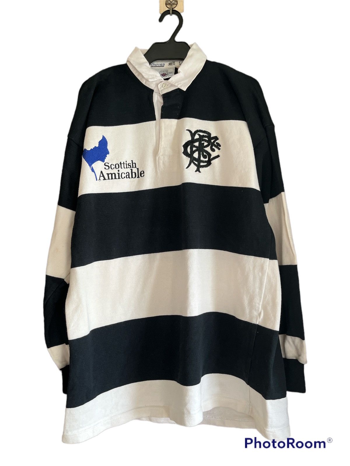 image of Vintage Scottish Amicable Rugby 01 in Stripe, Men's (Size XL)