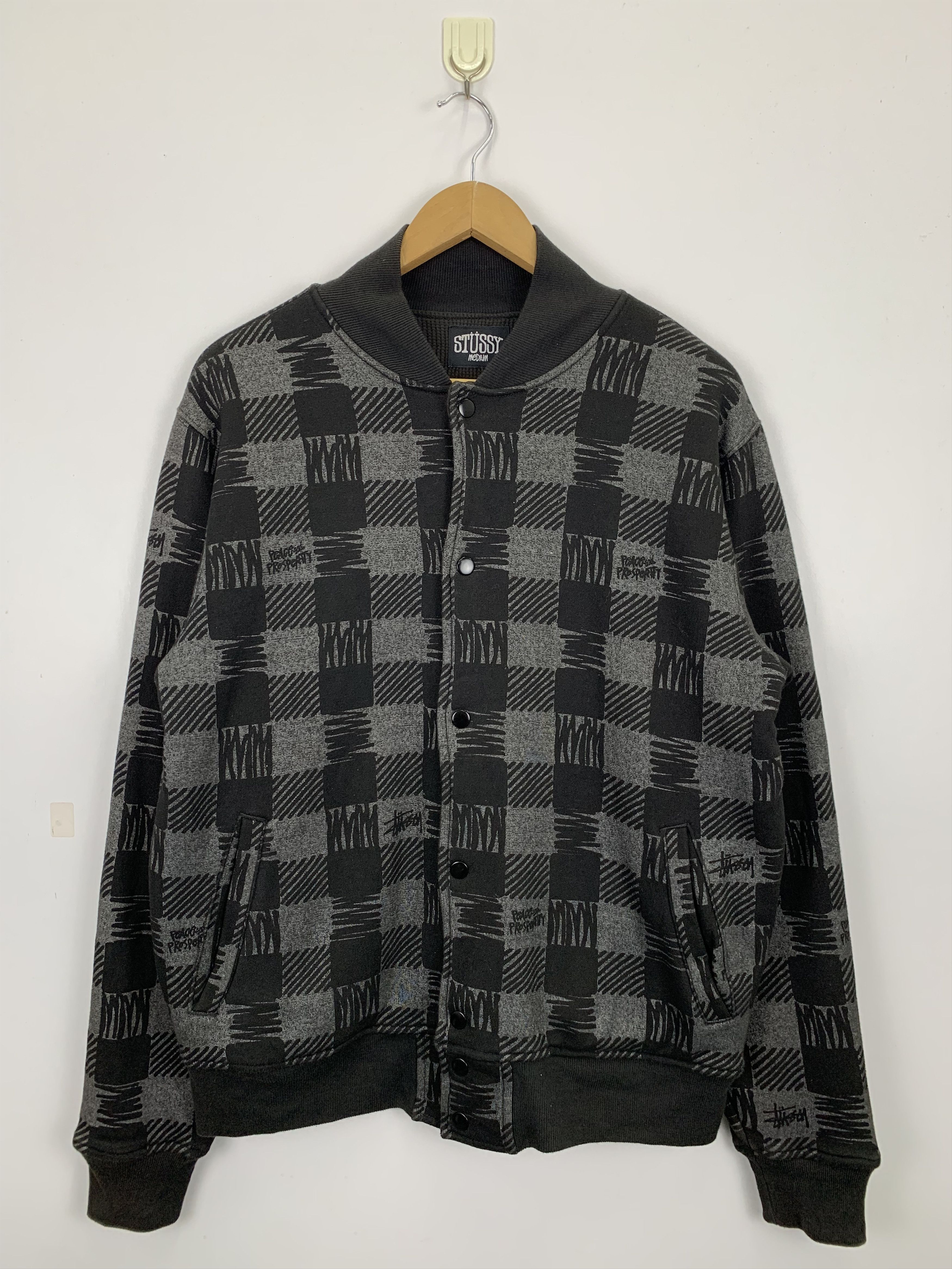 Stussy Stussy Sport Melton varsity jacket black | Grailed