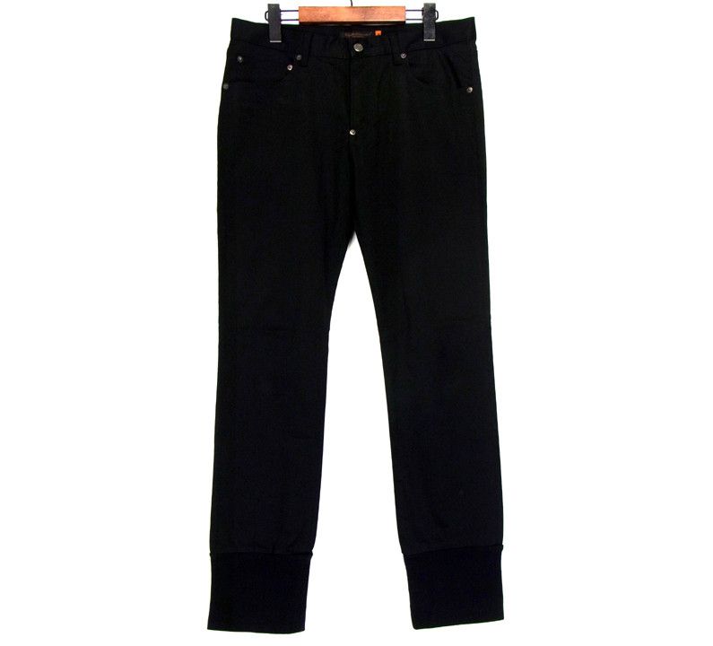 Cropped Pants Black Speaker Print Switch Stretch Skinny