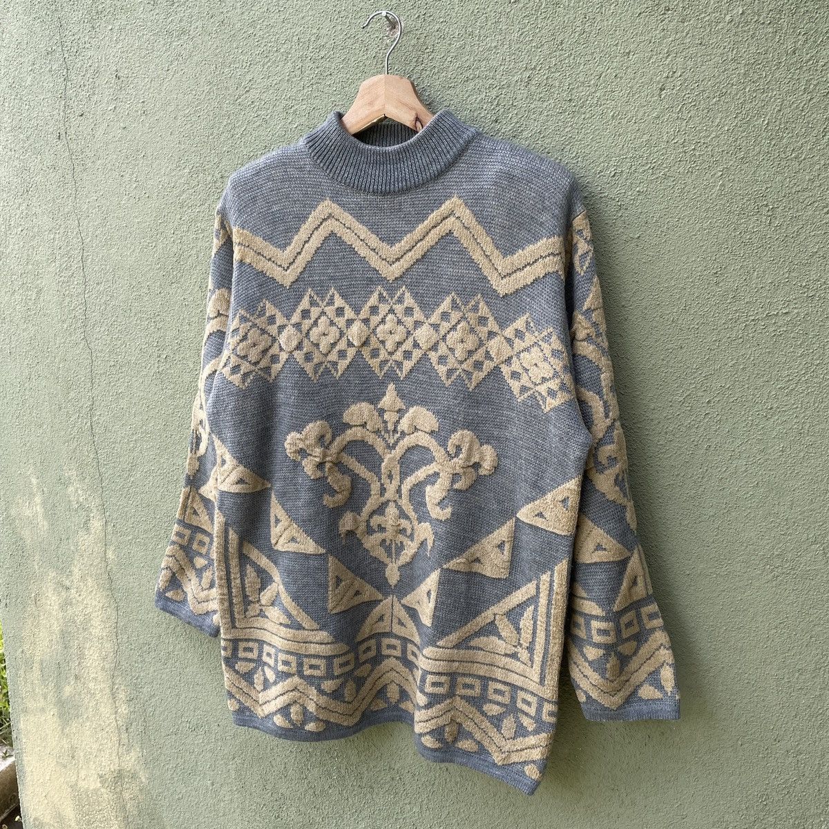 Aran Isles Knitwear Vintage BIANCA Rare Design Full Print Knitwear Sweater JAPAN Size US L / EU 52-54 / 3 - 2 Thumbnail