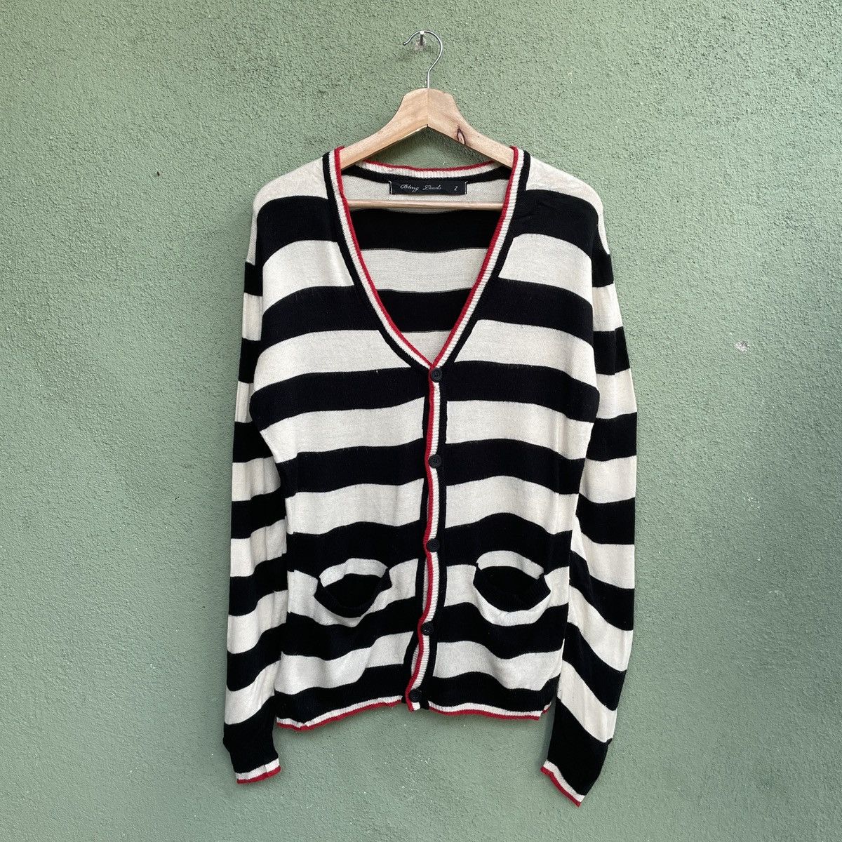 Vintage Japanese Brand Striped Cardigan Knitwear Nice Design