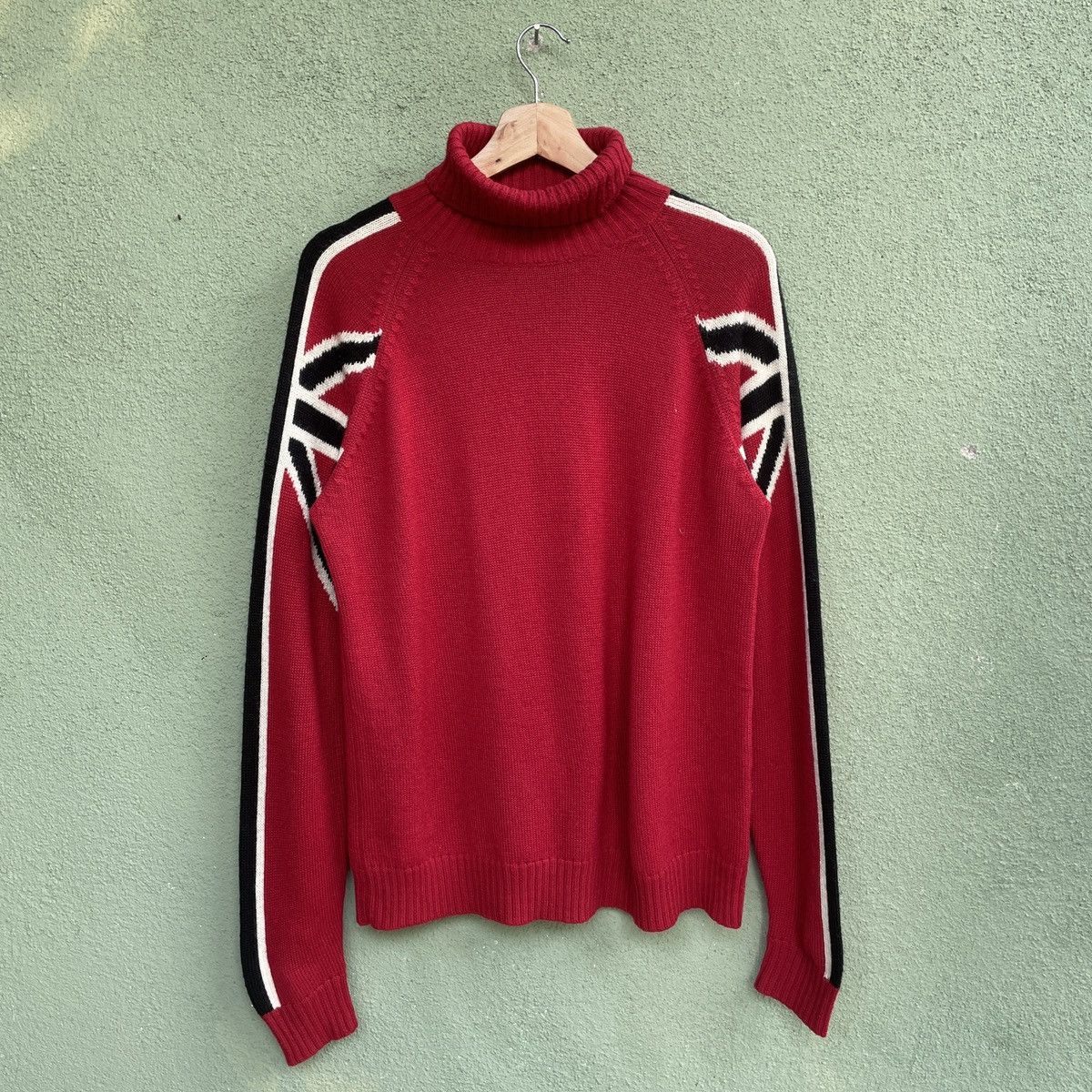 Aran Isles Knitwear Vintage Ritmo Latino Milano Red Turtleneck Knitwear RARE Size US M / EU 48-50 / 2 - 1 Thumbnail