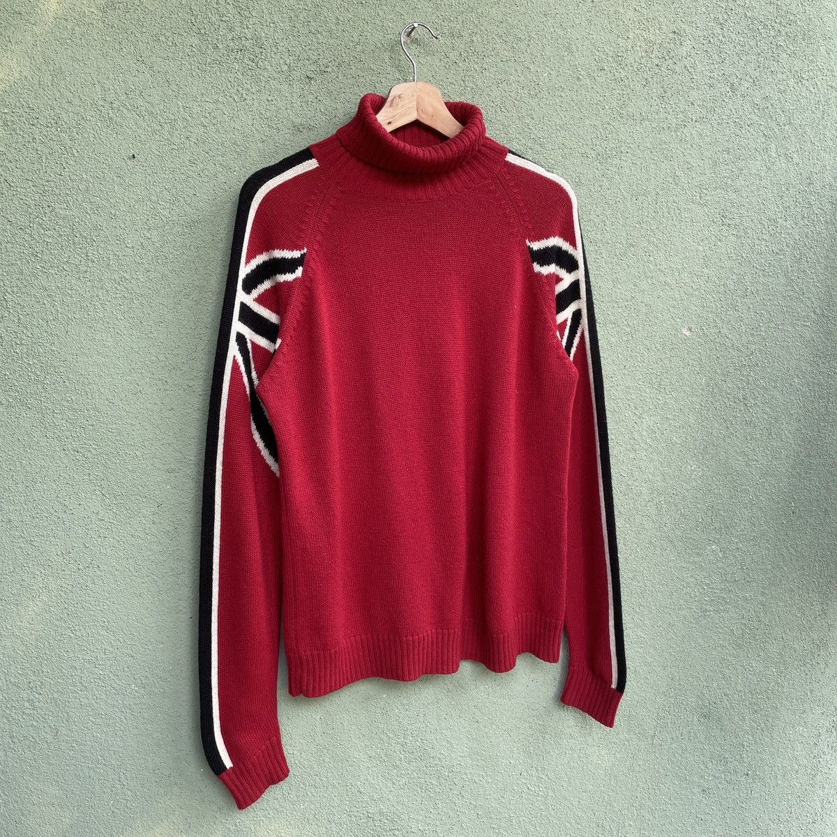 Aran Isles Knitwear Vintage Ritmo Latino Milano Red Turtleneck Knitwear RARE Size US M / EU 48-50 / 2 - 2 Thumbnail