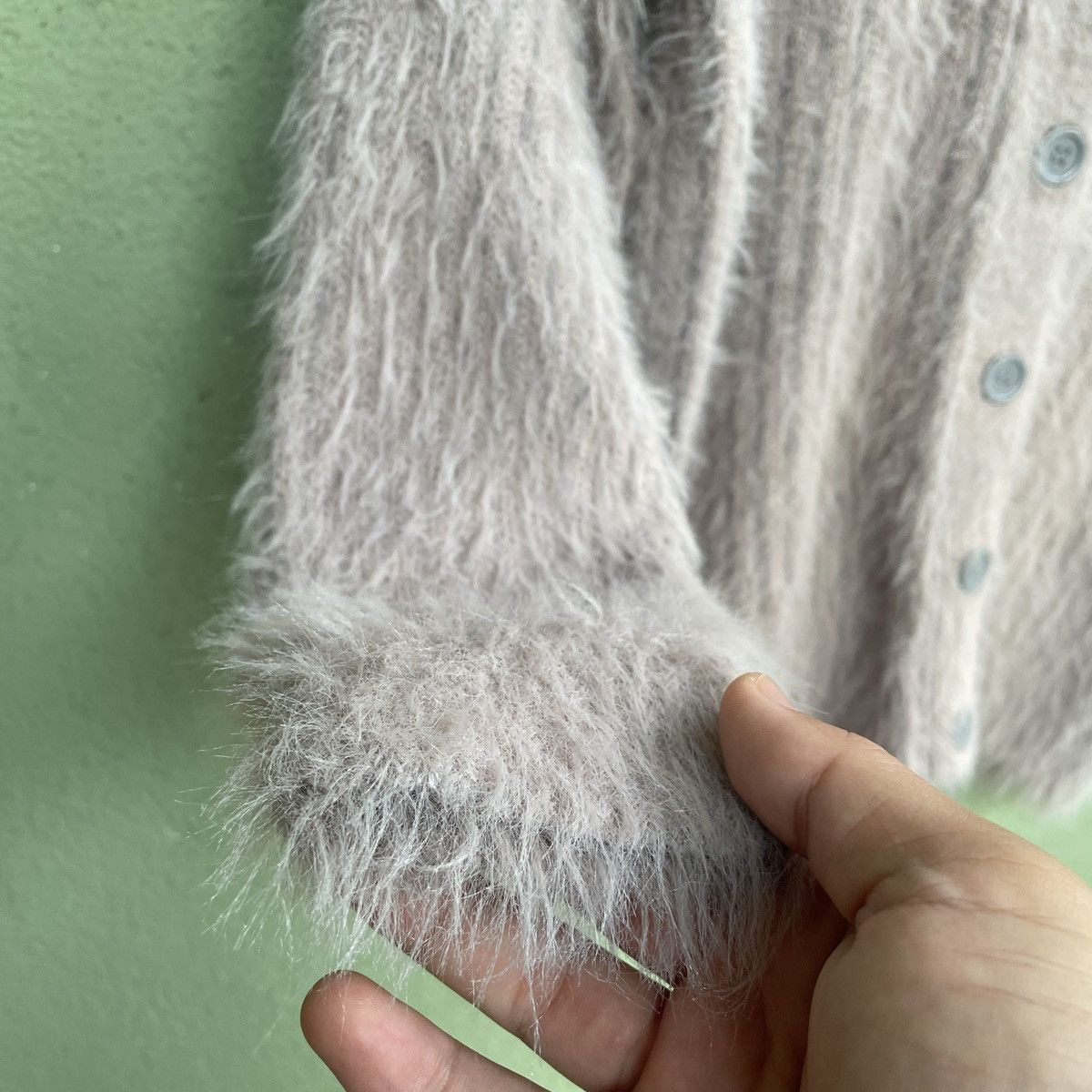 Aran Isles Knitwear × Other Vintage Glacier Mohair Shag Shaggy Fur Cardigan Knitwear Size US M / EU 48-50 / 2 - 6 Thumbnail