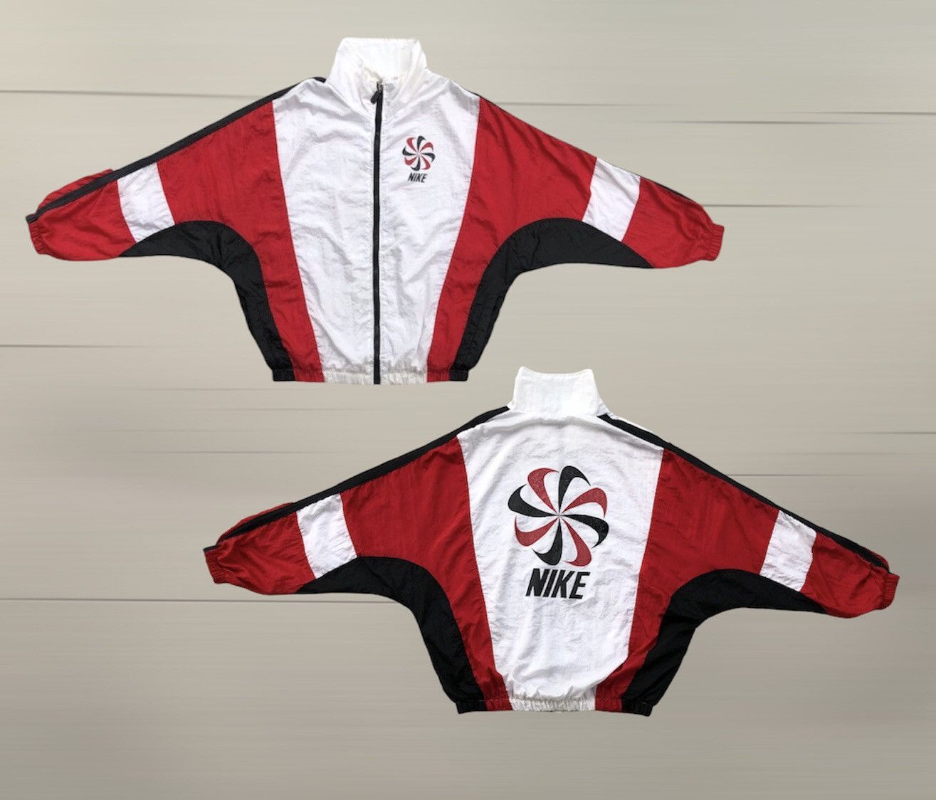 Nike 🔥RARE🔥Vintage 90s Nike Pinwheel Windbreaker Jacket Size US L / EU 52-54 / 3 - 2 Thumbnail