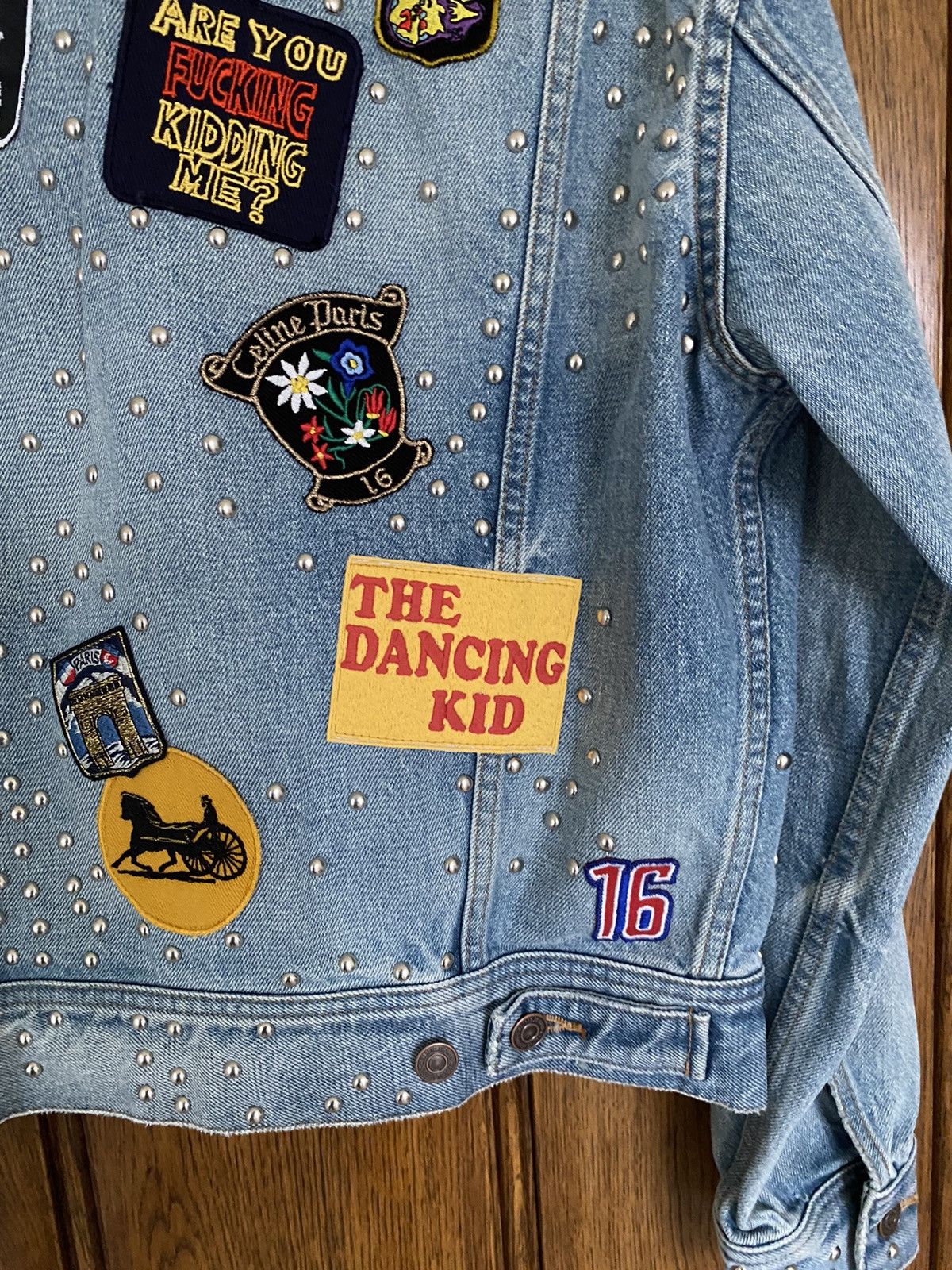 Celine SS21 Celine The Dancing Kid studded patch denim jacket star Size US S / EU 44-46 / 1 - 13 Thumbnail