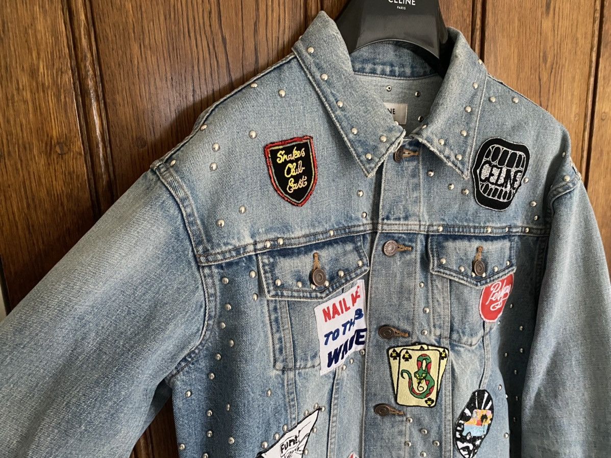 Celine SS21 Celine The Dancing Kid studded patch denim jacket star Size US S / EU 44-46 / 1 - 16 Thumbnail