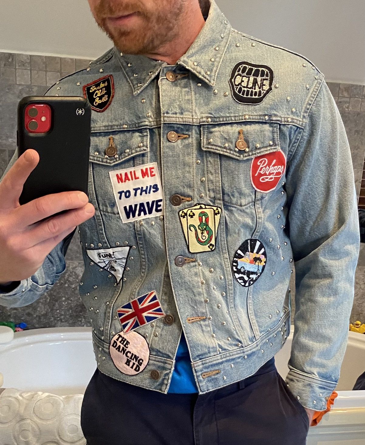 Celine SS21 Celine The Dancing Kid studded patch denim jacket star Size US S / EU 44-46 / 1 - 3 Thumbnail