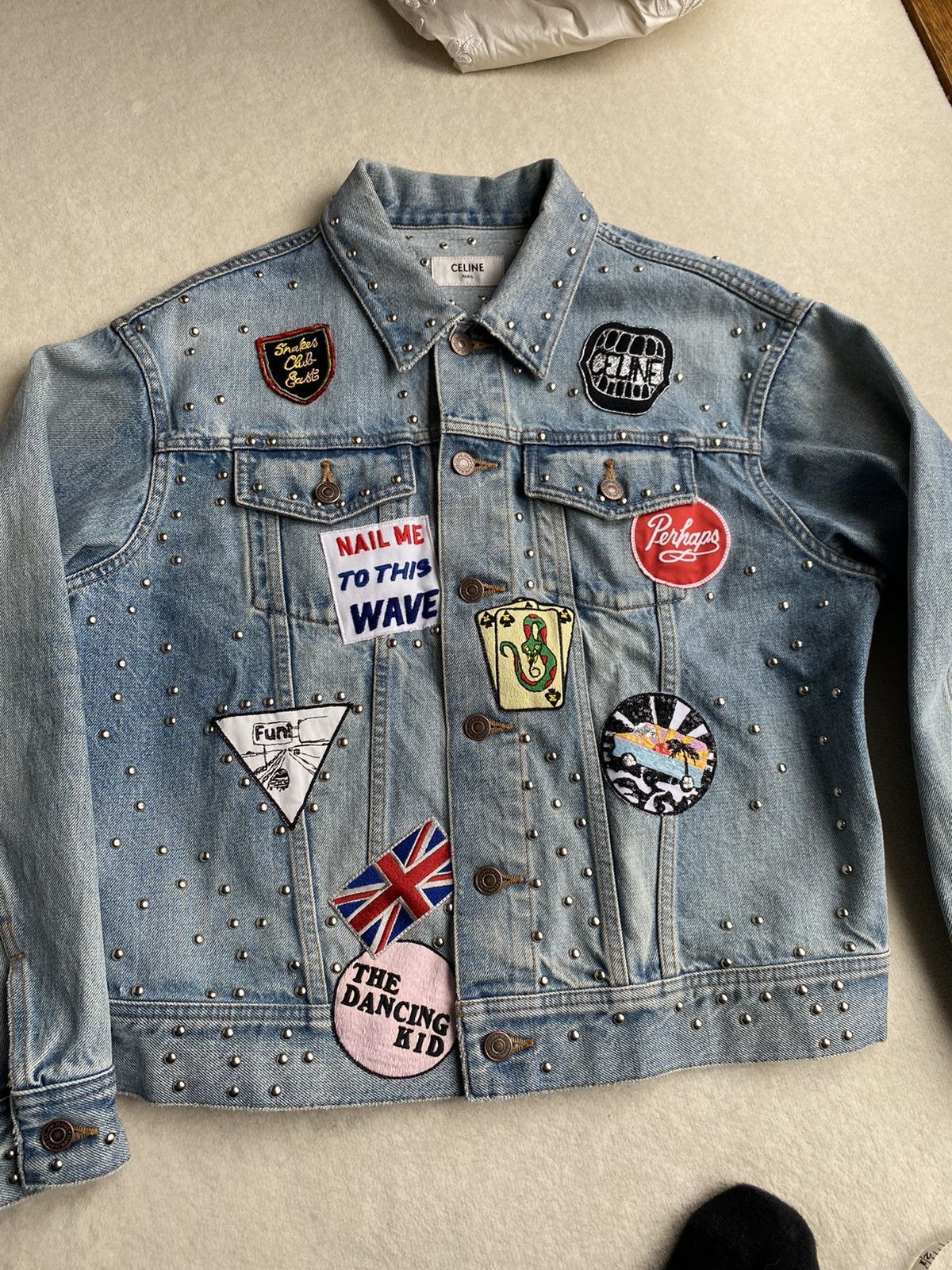 Celine SS21 Celine The Dancing Kid studded patch denim jacket star Size US S / EU 44-46 / 1 - 21 Thumbnail