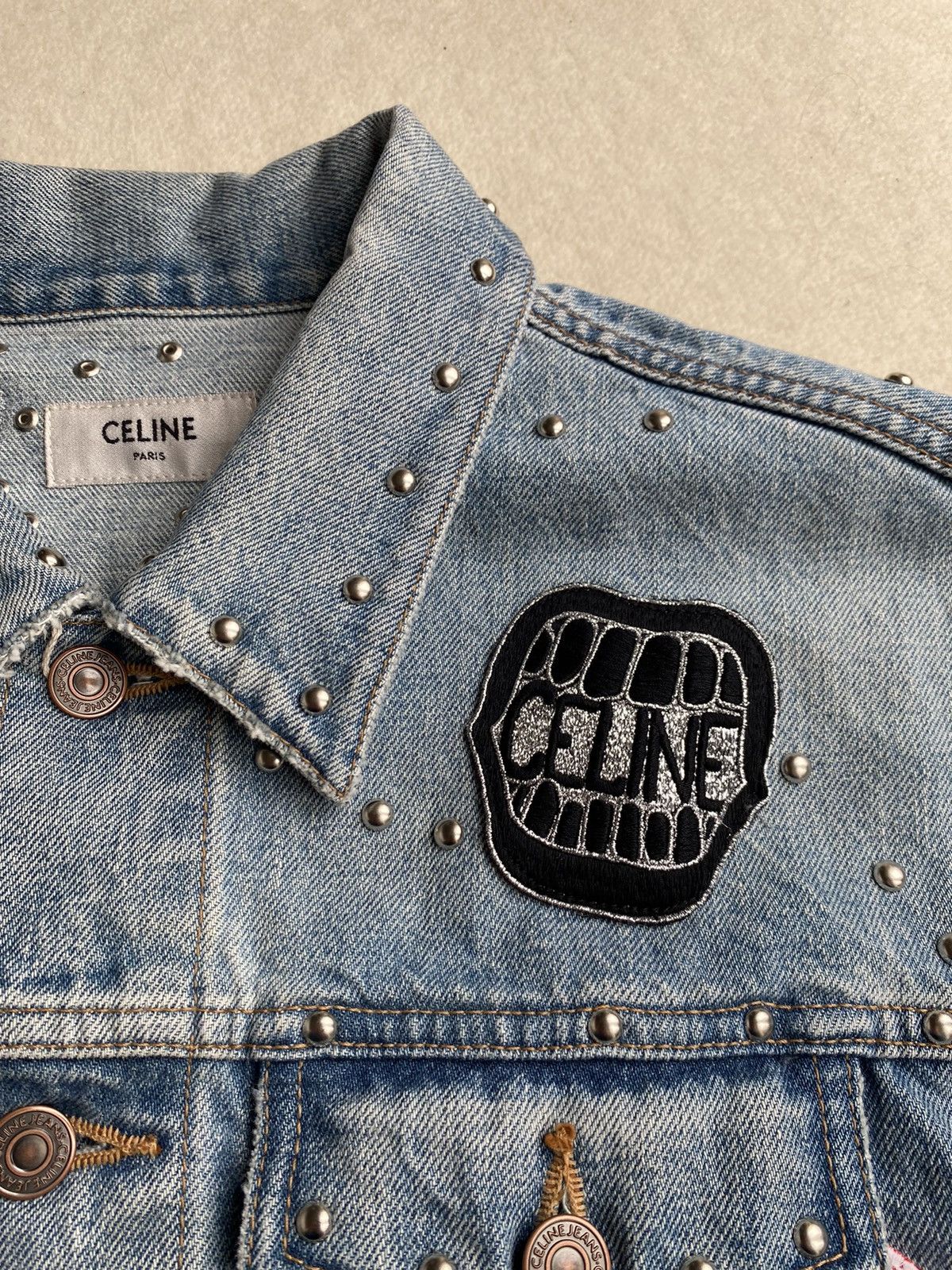 Celine SS21 Celine The Dancing Kid studded patch denim jacket star Size US S / EU 44-46 / 1 - 24 Thumbnail