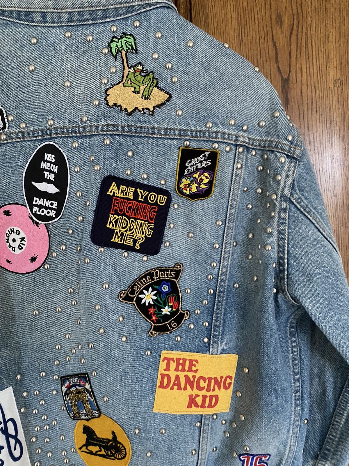 Celine SS21 Celine The Dancing Kid studded patch denim jacket star Size US S / EU 44-46 / 1 - 12 Thumbnail