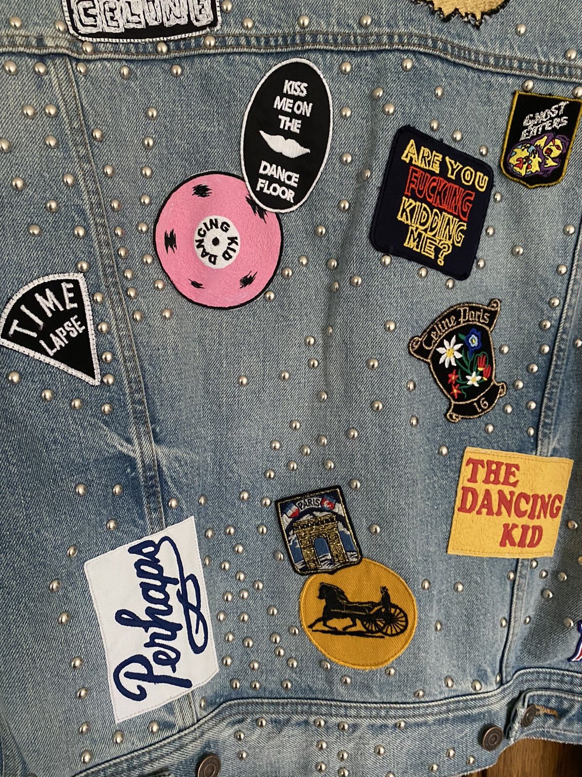 Celine SS21 Celine The Dancing Kid studded patch denim jacket star Size US S / EU 44-46 / 1 - 11 Thumbnail