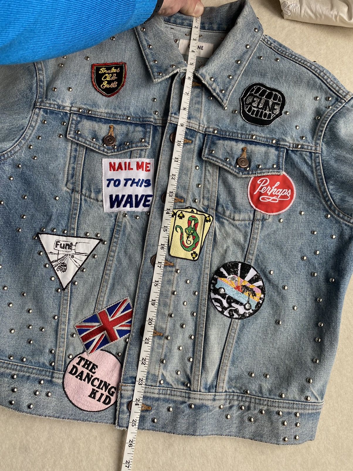 Celine SS21 Celine The Dancing Kid studded patch denim jacket star Size US S / EU 44-46 / 1 - 19 Thumbnail