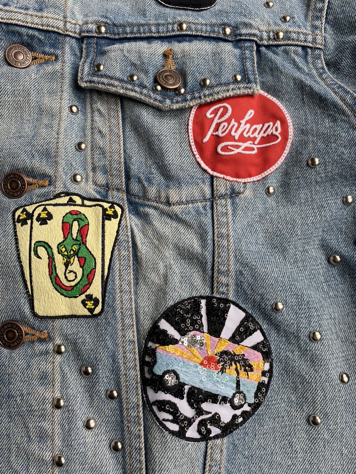 Celine SS21 Celine The Dancing Kid studded patch denim jacket star Size US S / EU 44-46 / 1 - 23 Thumbnail