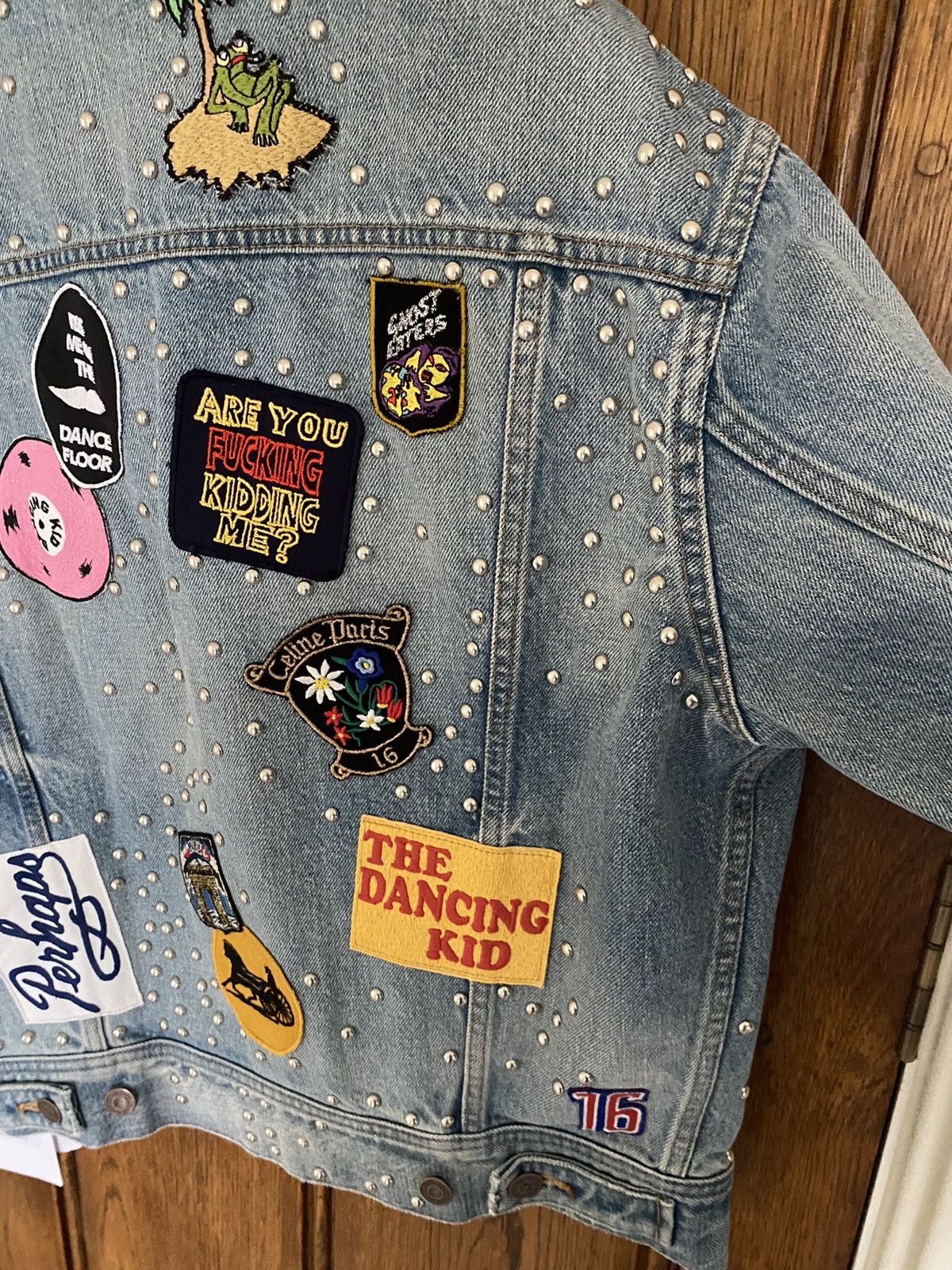 Celine SS21 Celine The Dancing Kid studded patch denim jacket star Size US S / EU 44-46 / 1 - 15 Thumbnail