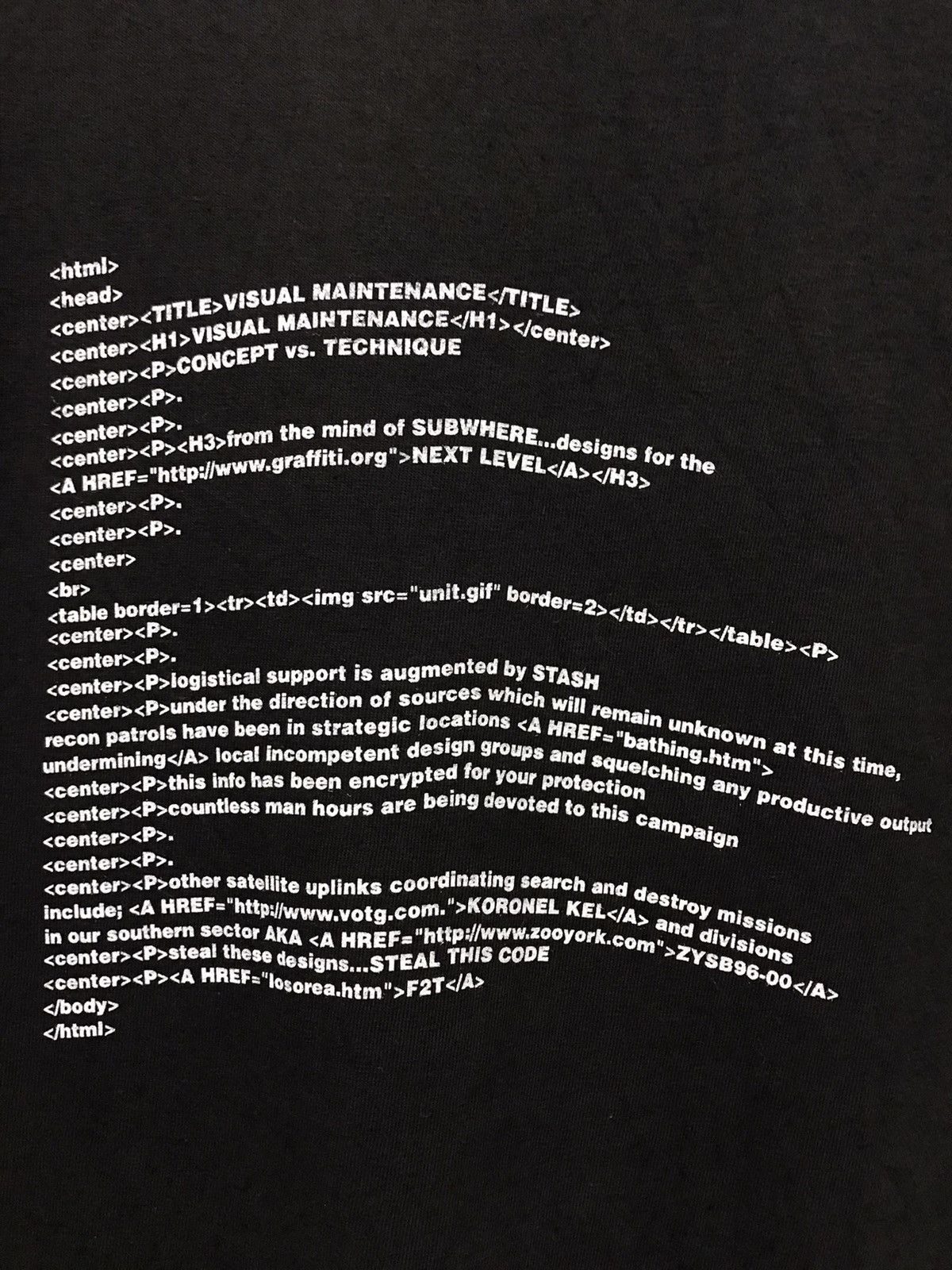 Recon × Subware × Vintage Vintage 90’s Futura & Stash Visual Maintenance Subware Tee Size US M / EU 48-50 / 2 - 12 Thumbnail