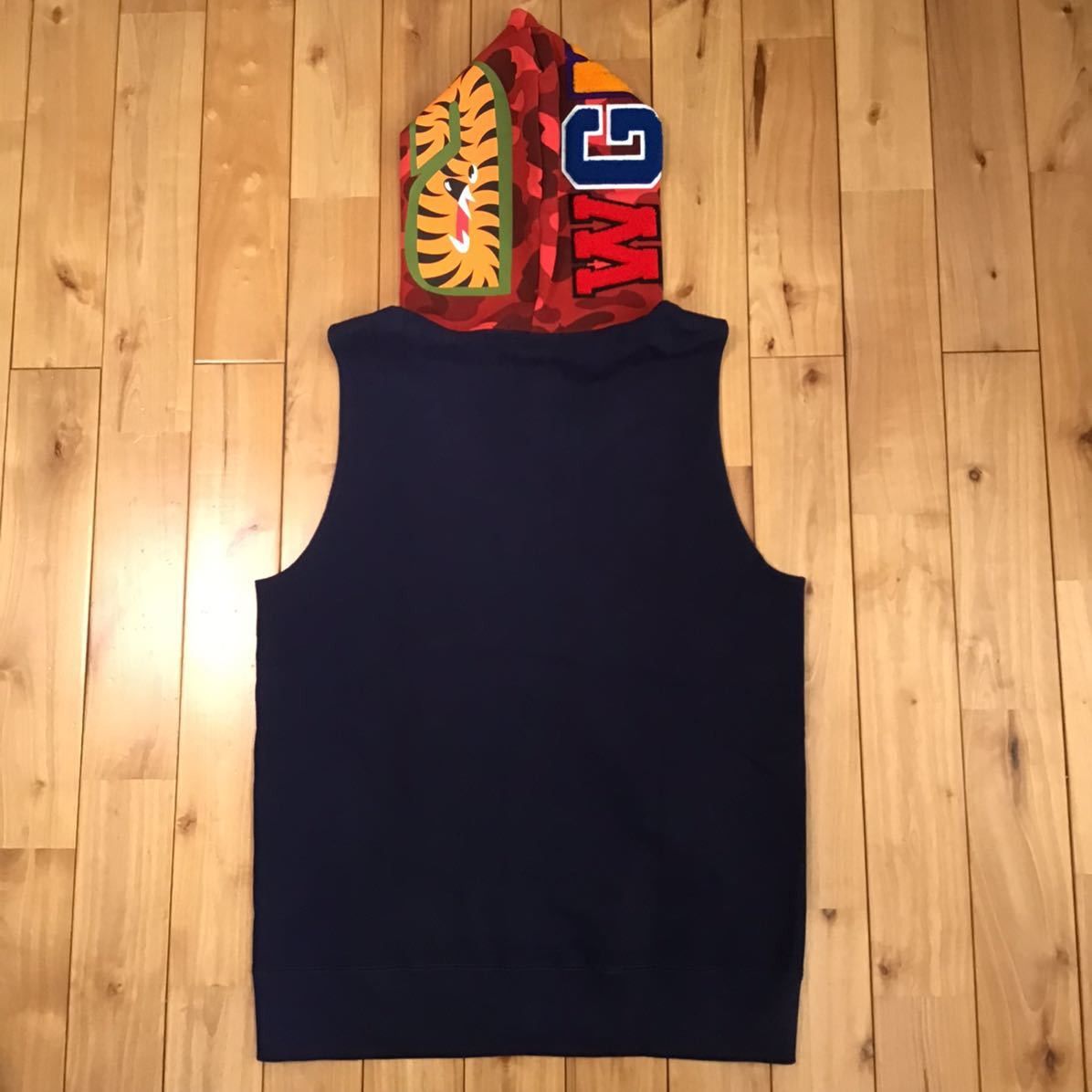 Bape BAPE Shark full zip hoodie vest red camo × dark navy Size US M / EU 48-50 / 2 - 5 Thumbnail