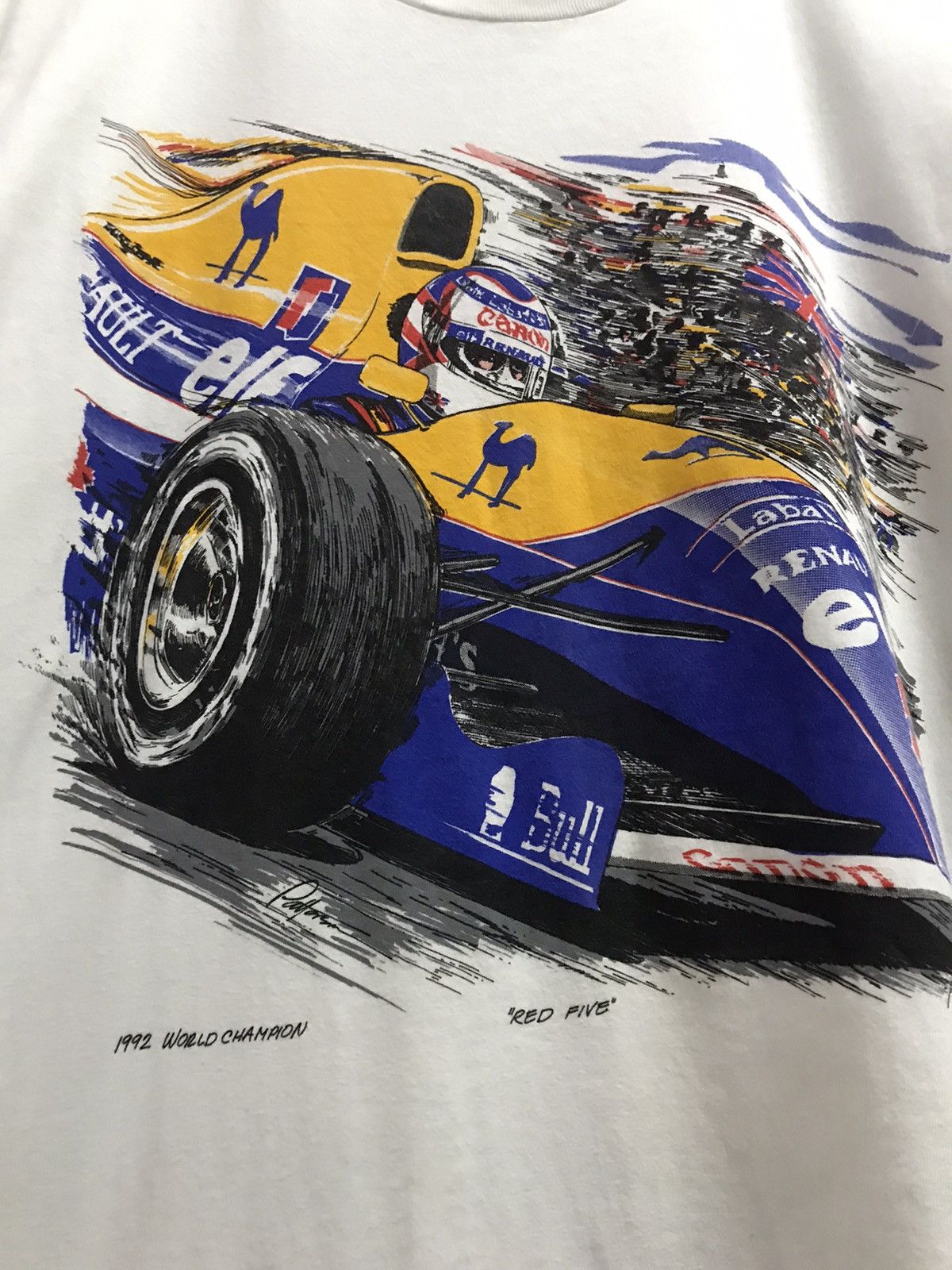 Vintage Vintage 90’s F1 Bill Paterson Art Williams Alain Prost Tee Size US XL / EU 56 / 4 - 5 Thumbnail