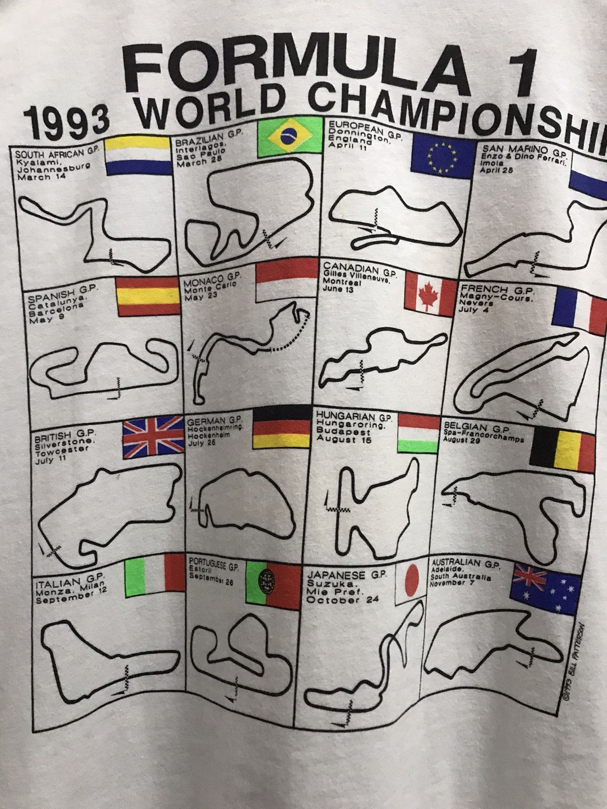 Vintage Vintage 90’s F1 Bill Paterson Art Williams Alain Prost Tee Size US XL / EU 56 / 4 - 10 Thumbnail
