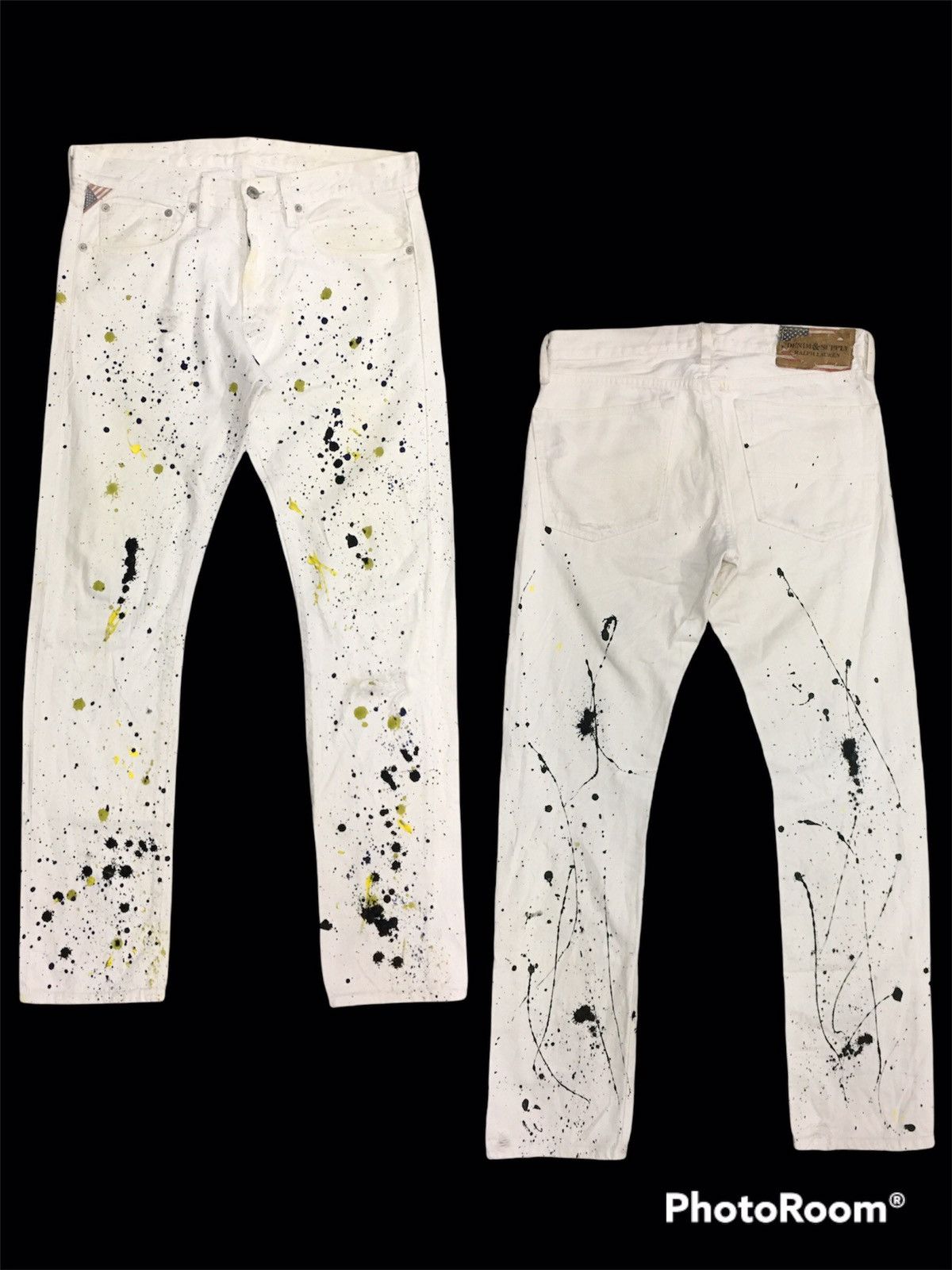 image of Denim And Supply Ralph Lauren x Ralph Lauren Denim & Supply Ralph Laurent Painted Distressed in Whi