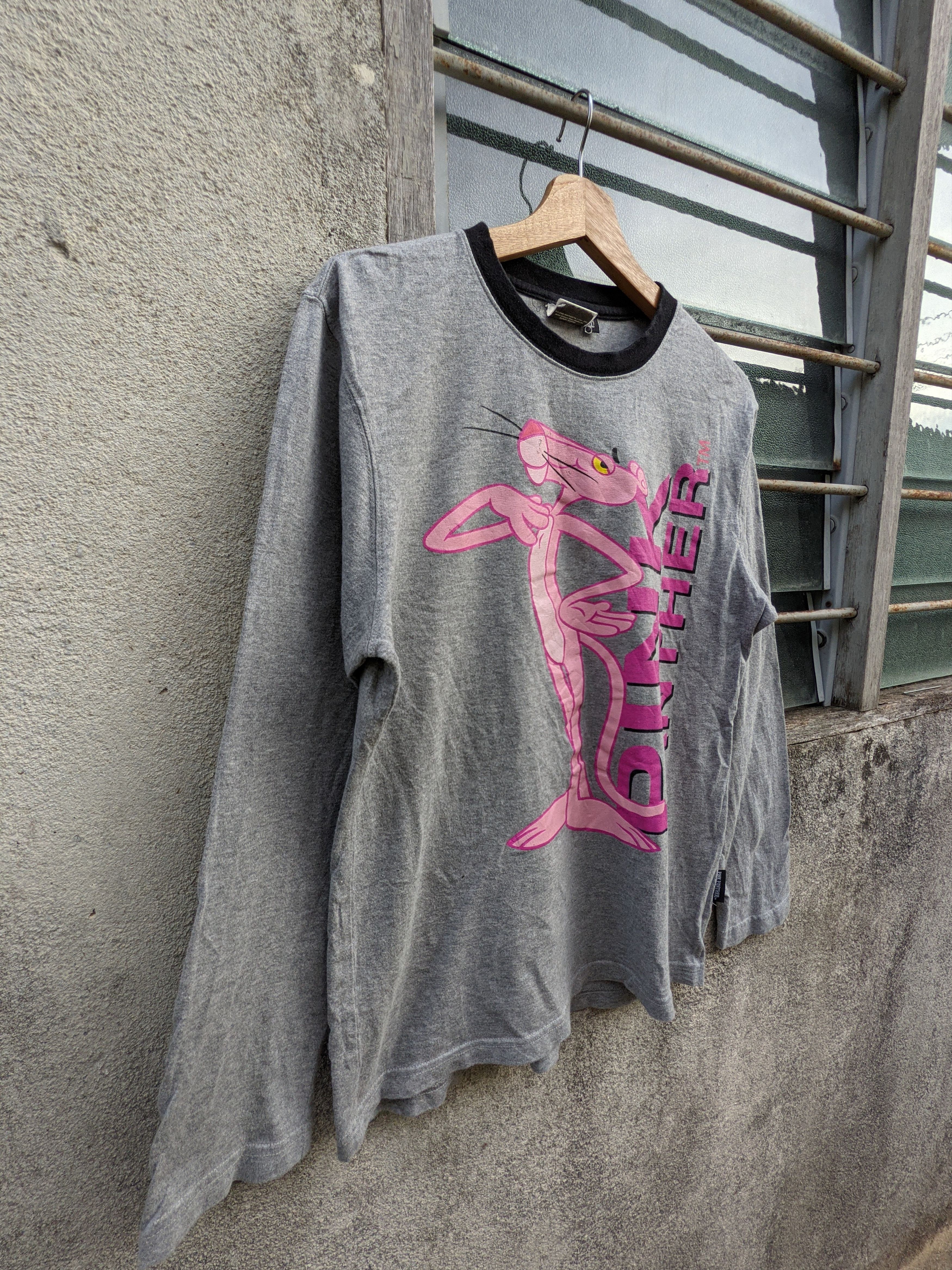 Cartoon Network ⚡️Rare⚡️ Vintage Pink Panther Spellout Long Sleeve Size US L / EU 52-54 / 3 - 3 Thumbnail