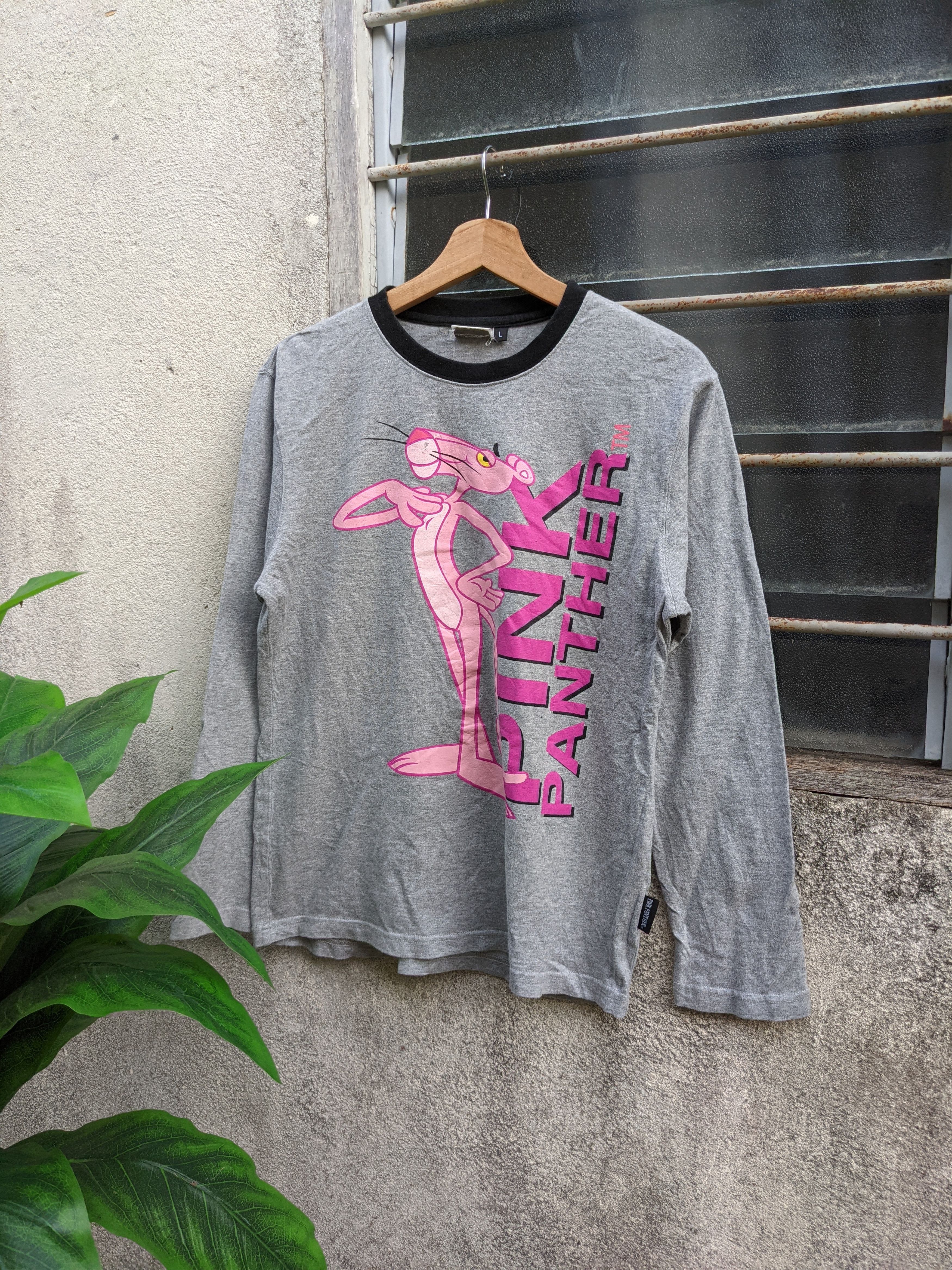 Cartoon Network ⚡️Rare⚡️ Vintage Pink Panther Spellout Long Sleeve Size US L / EU 52-54 / 3 - 1 Thumbnail