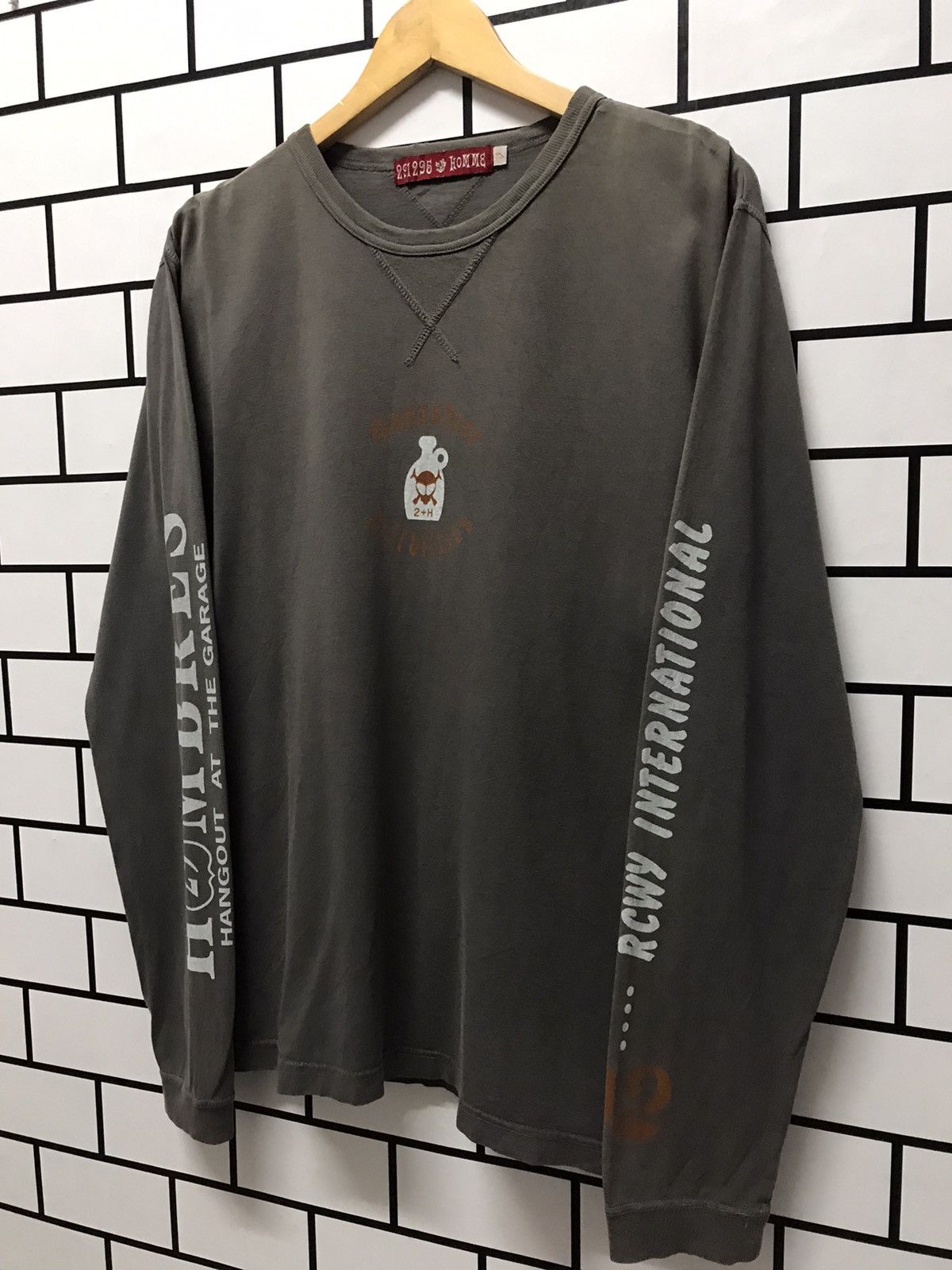Designer × Japanese Brand × Vintage 291295 Homme japan long sleeve distressed tshirt Size US M / EU 48-50 / 2 - 2 Thumbnail