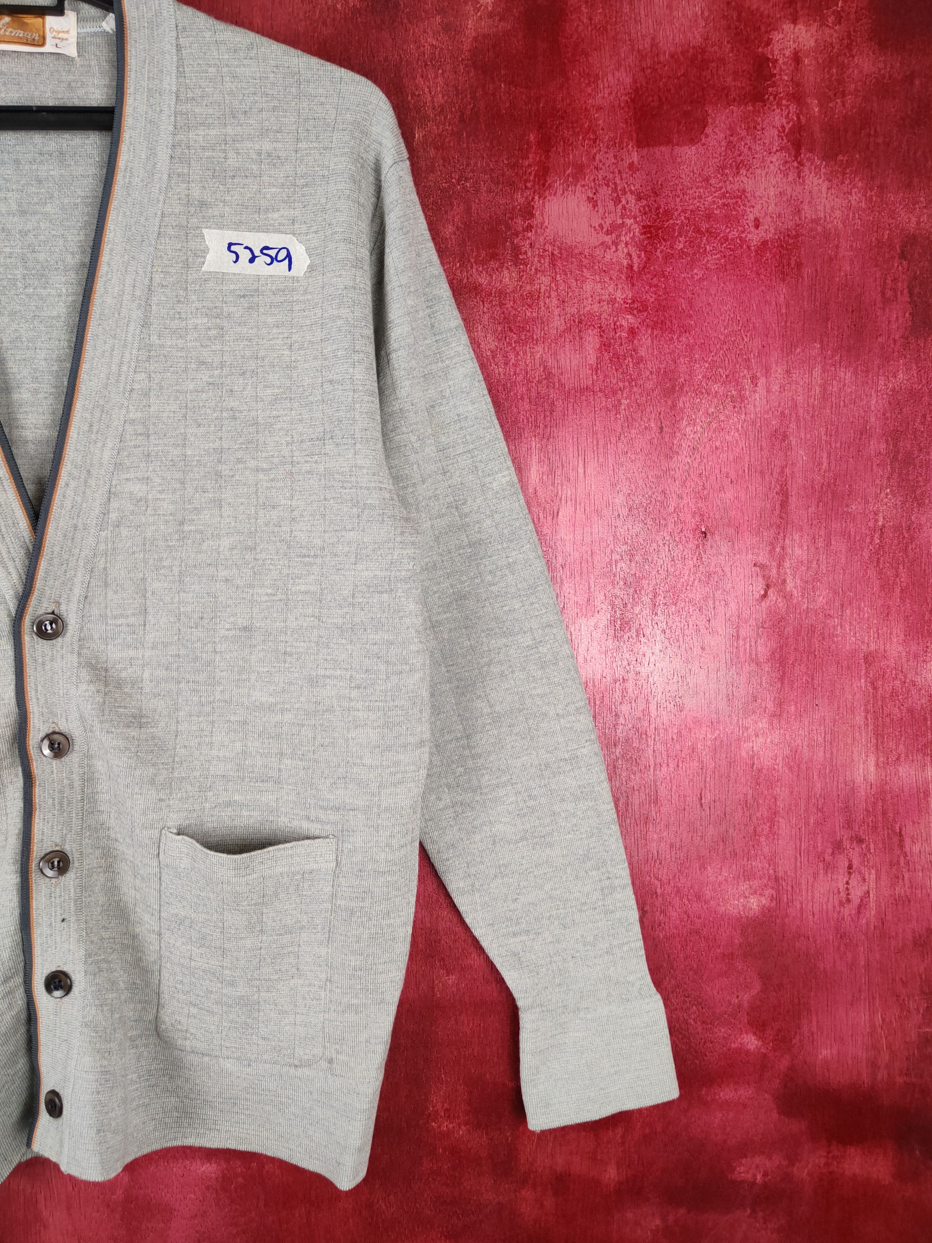 Japanese Brand × Vintage Hitman Tokyo Gray cardigan japan Knitwear #5259 Size US M / EU 48-50 / 2 - 6 Thumbnail