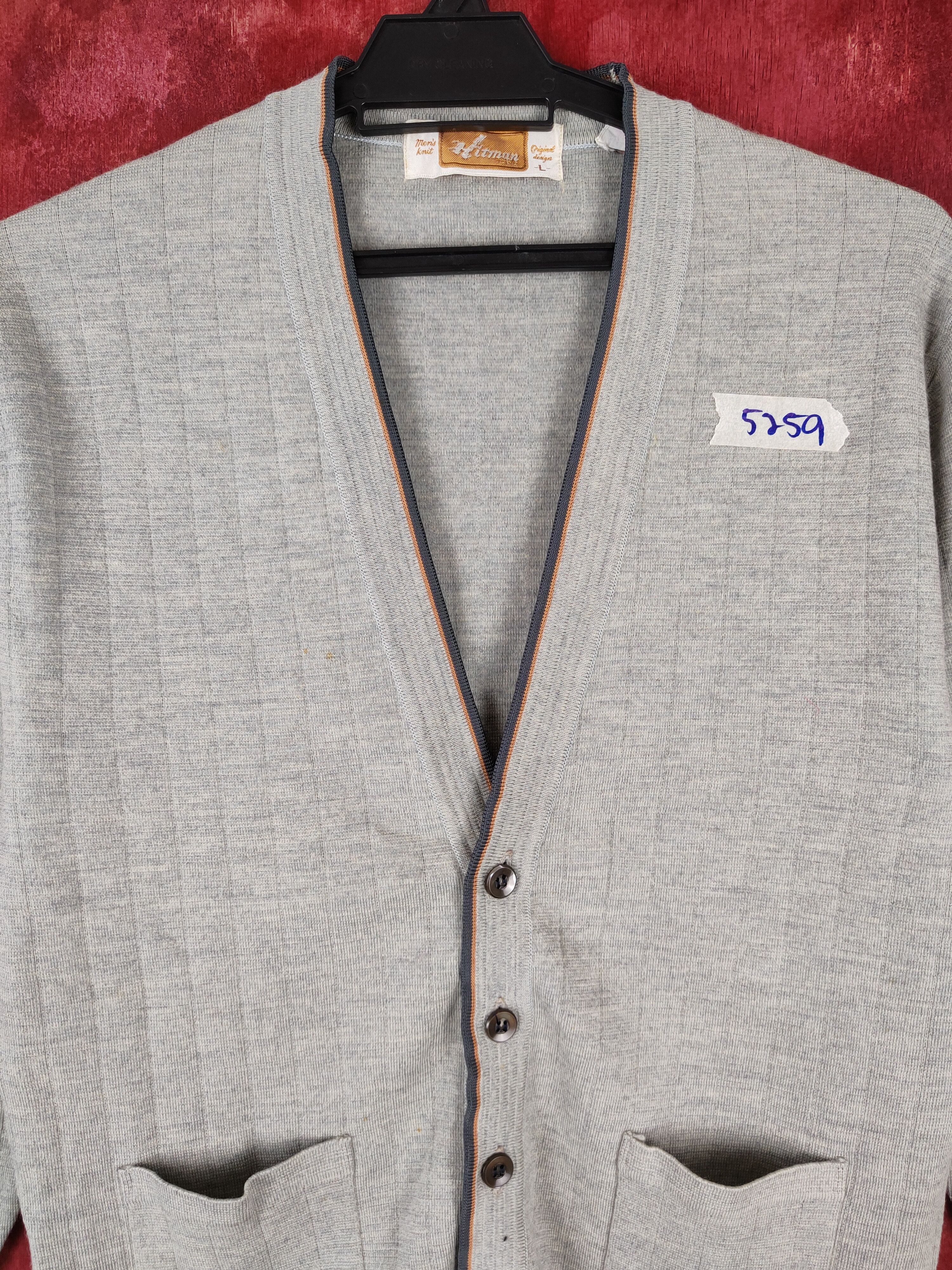 Japanese Brand × Vintage Hitman Tokyo Gray cardigan japan Knitwear #5259 Size US M / EU 48-50 / 2 - 2 Thumbnail