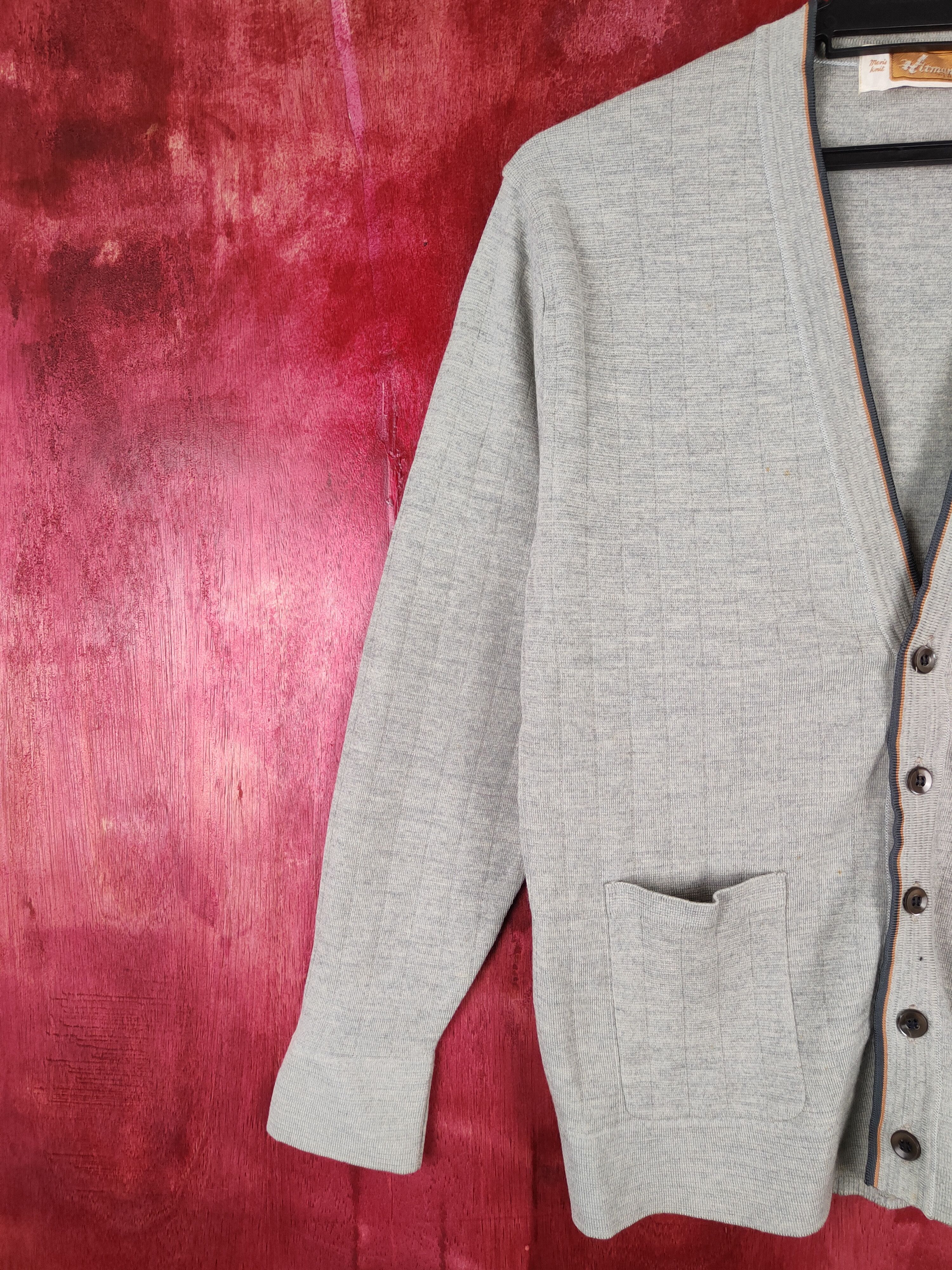 Japanese Brand × Vintage Hitman Tokyo Gray cardigan japan Knitwear #5259 Size US M / EU 48-50 / 2 - 5 Thumbnail
