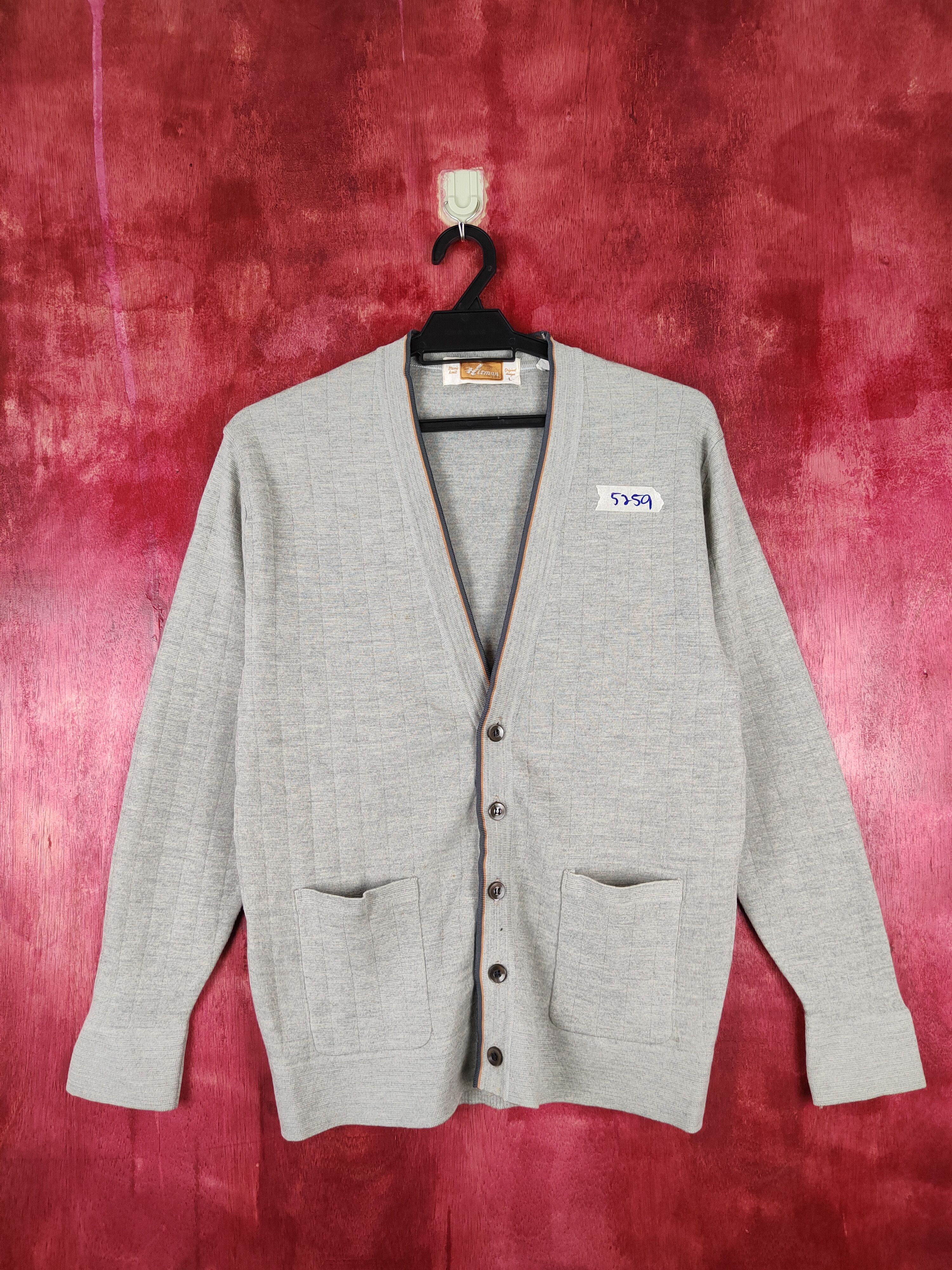 image of Hitman Tokyo Gray Cardigan Japan Knitwear 5259 in Grey, Men's (Size Medium)