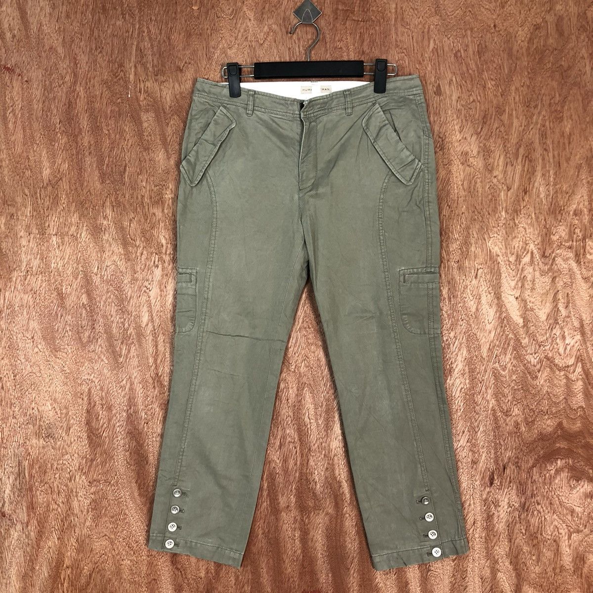 Human Woman Grey cropped Straight Pants #c822