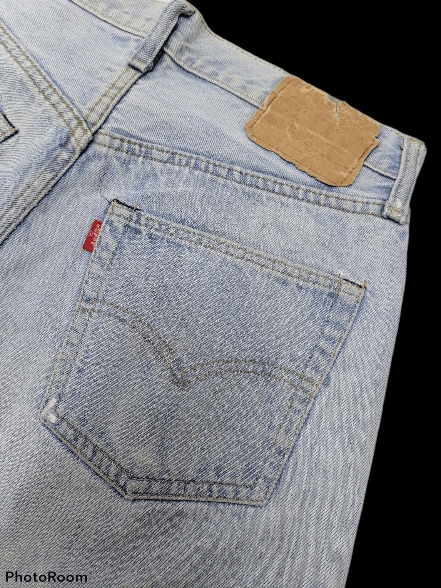 Levi's Vintage Clothing Levi's 501 Rindem Button No 6 Distressed Denim Short Pants Size US 28 / EU 44 - 9 Thumbnail