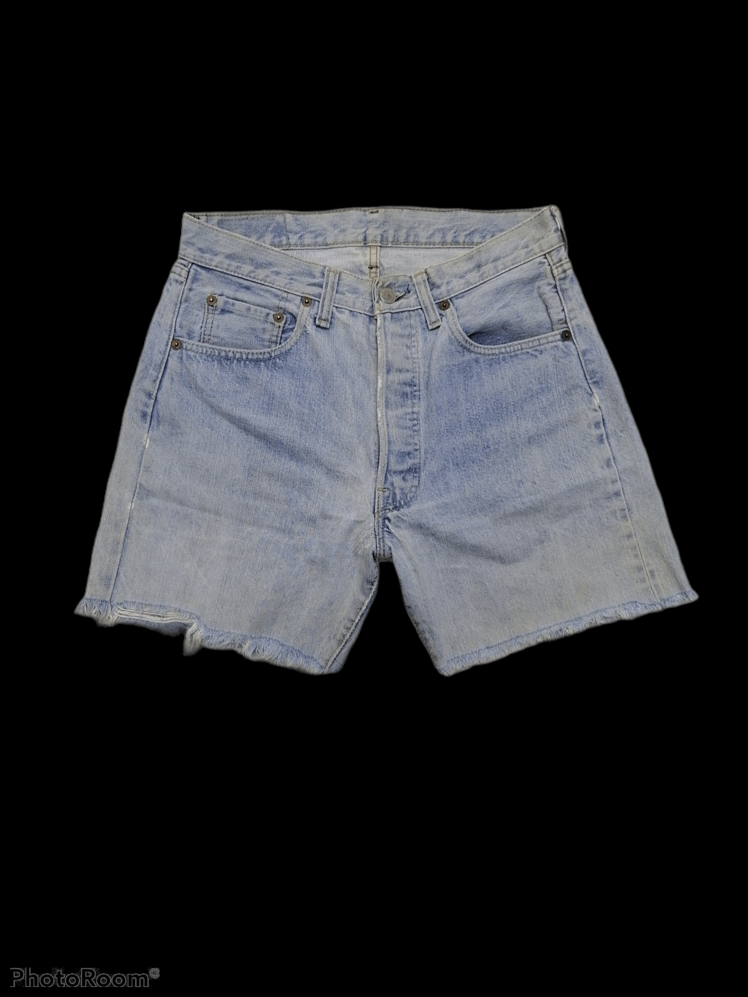 Levi's Vintage Clothing Levi's 501 Rindem Button No 6 Distressed Denim Short Pants Size US 28 / EU 44 - 2 Thumbnail